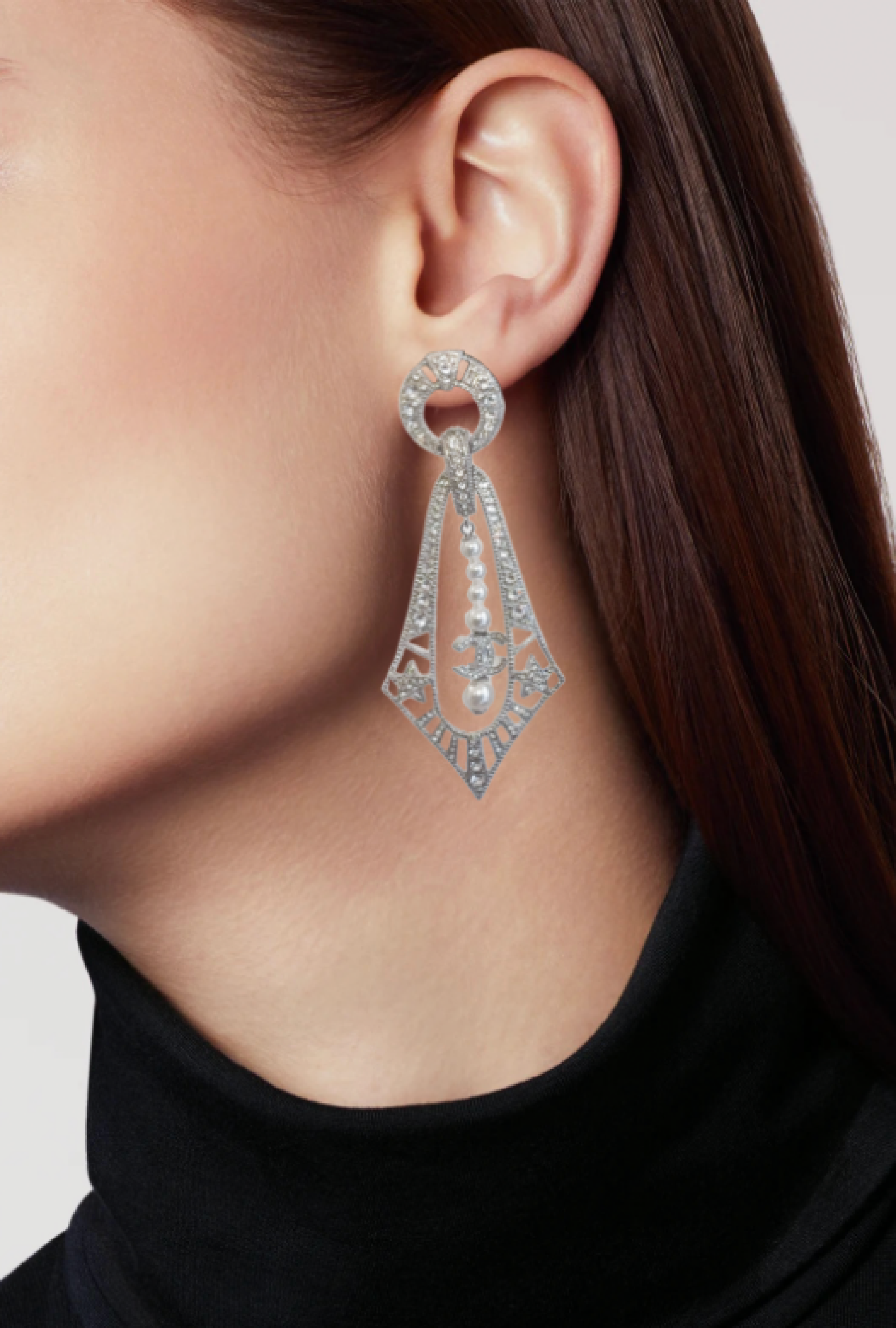 Boucles D'Oreilles Chanel Étoiles Art Déco