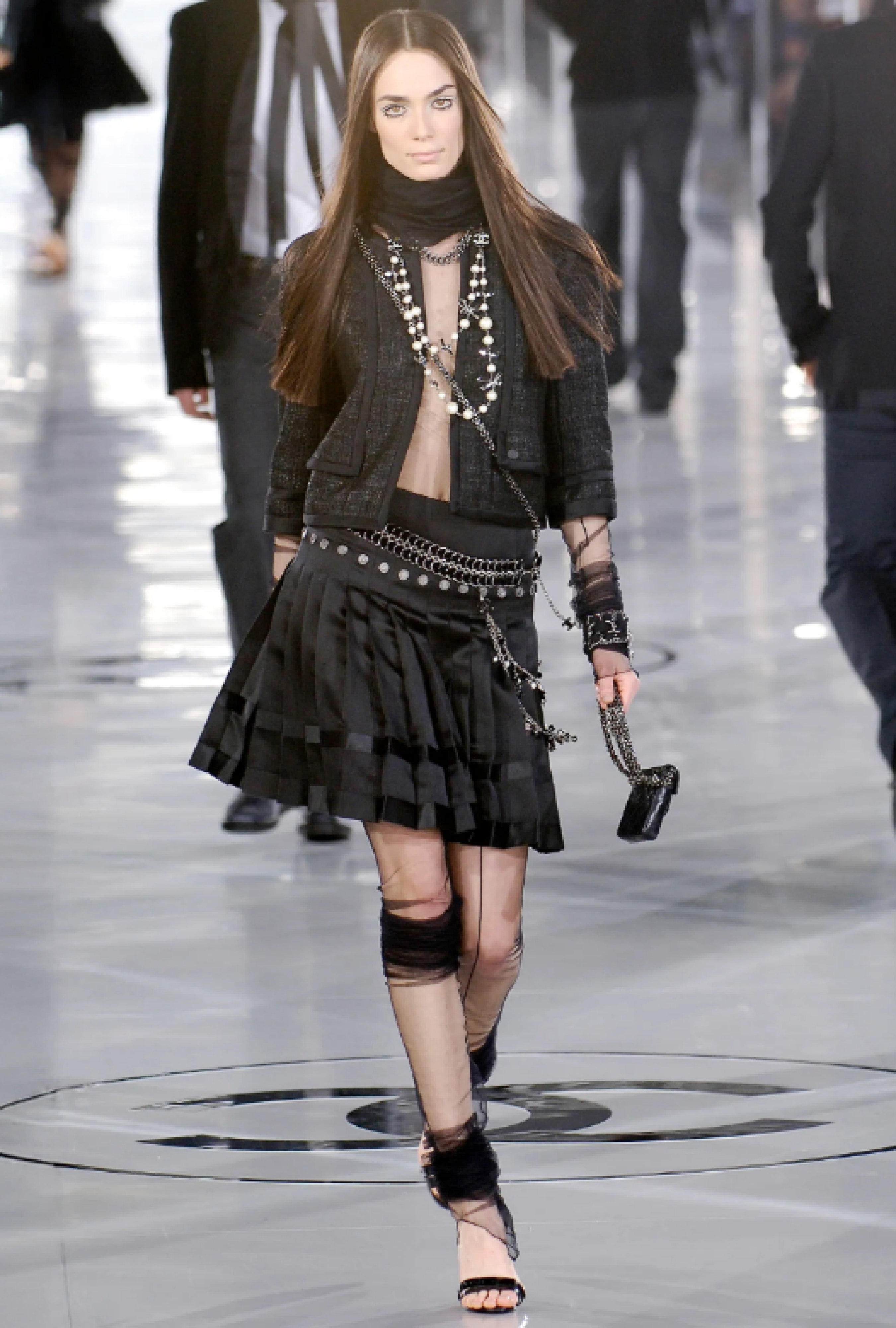 Veste Chanel Tweed Black Fringes FW2005