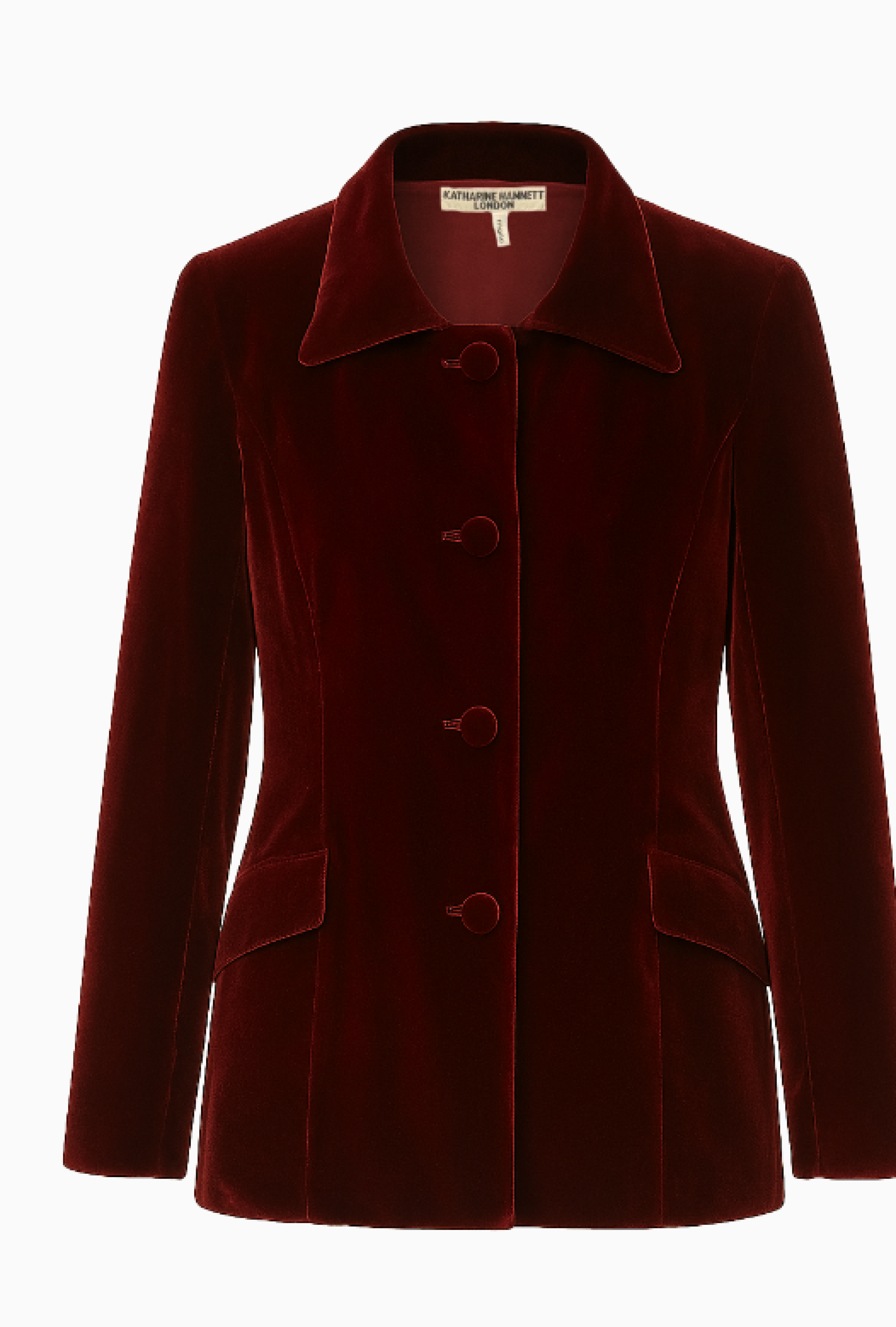 Ensemble Katharine Hamnett Robe Et Veste Velours Grenat FW1997