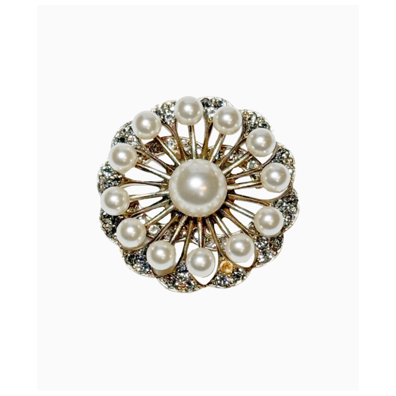 Broche Chanel Rosace De Perles