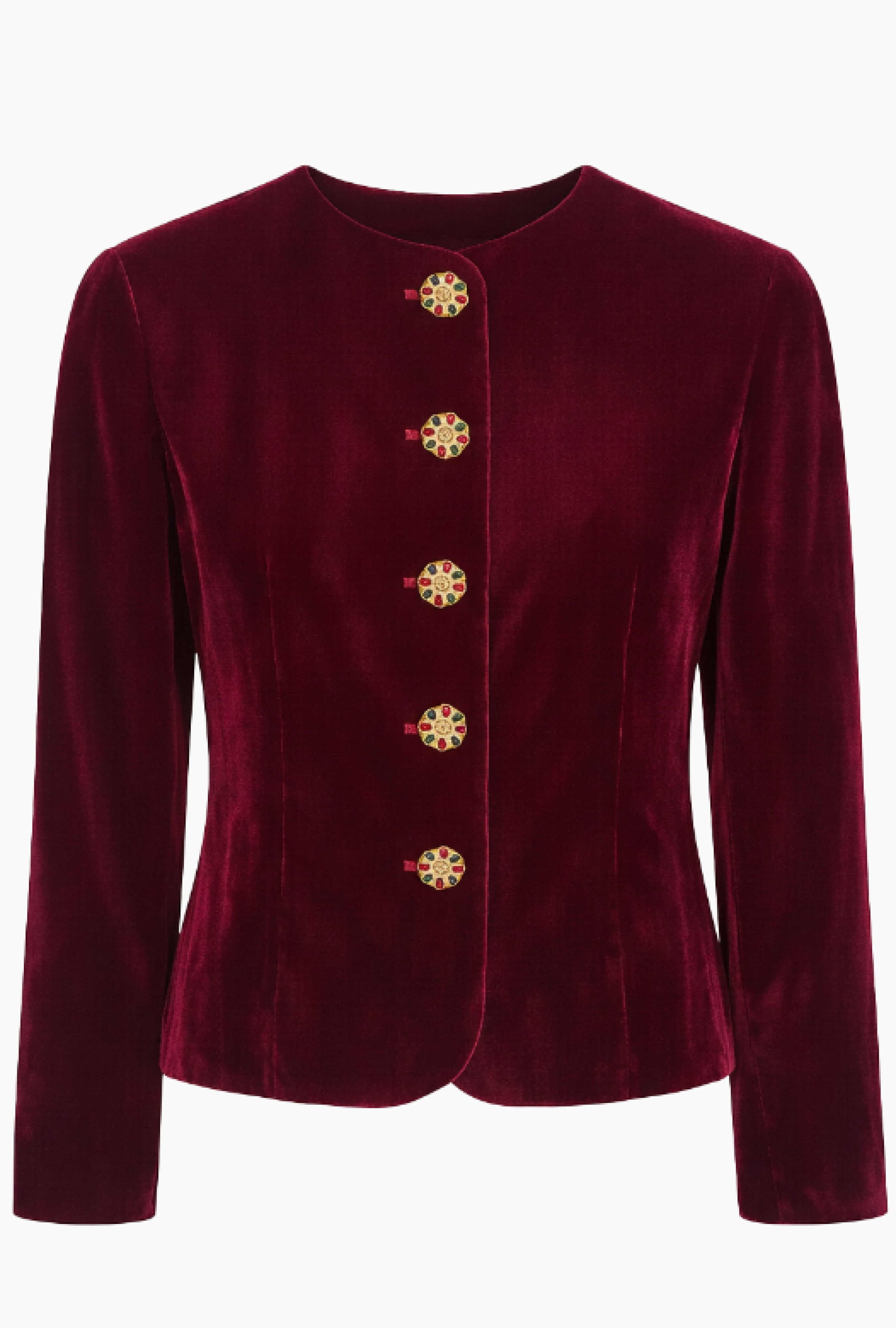 Veste Yves Saint Laurent Rouge Velours Bijou