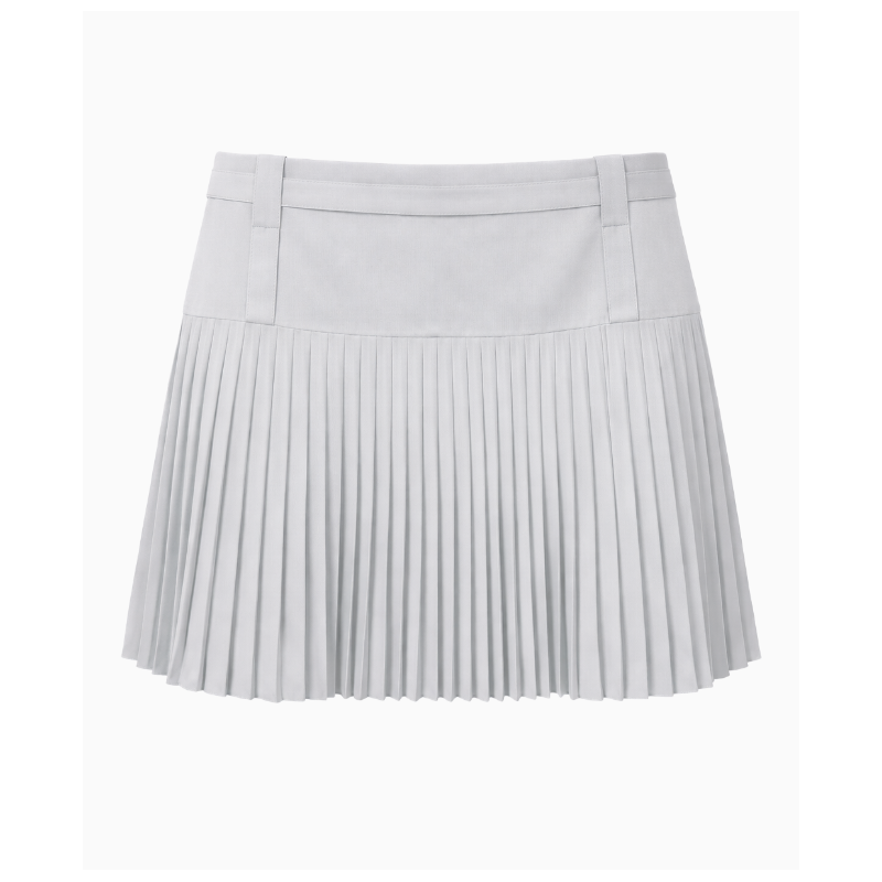 Jupe Guy Laroche Plissé Gris Clair