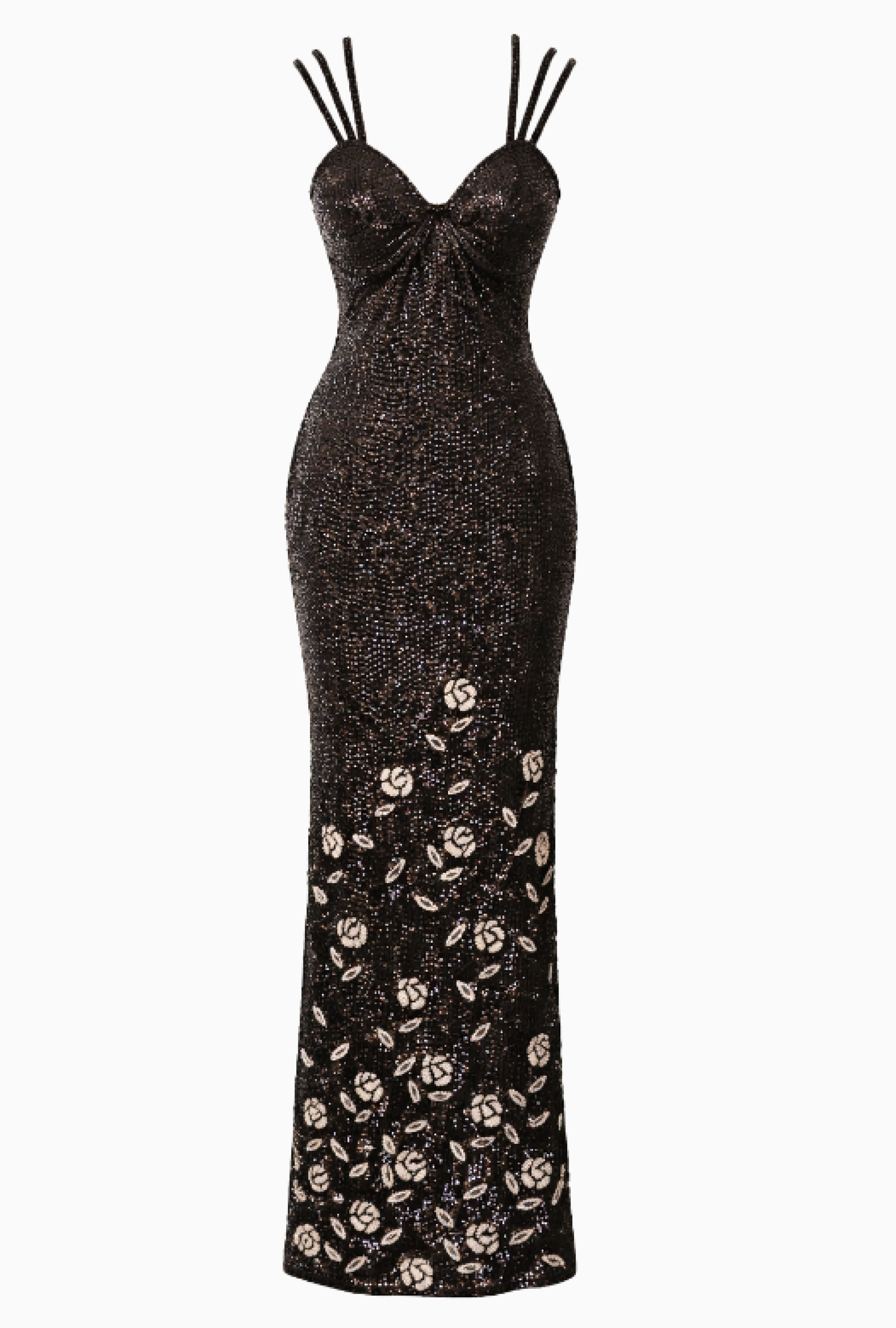 Robe My Couture Corner Sequins Black Floral