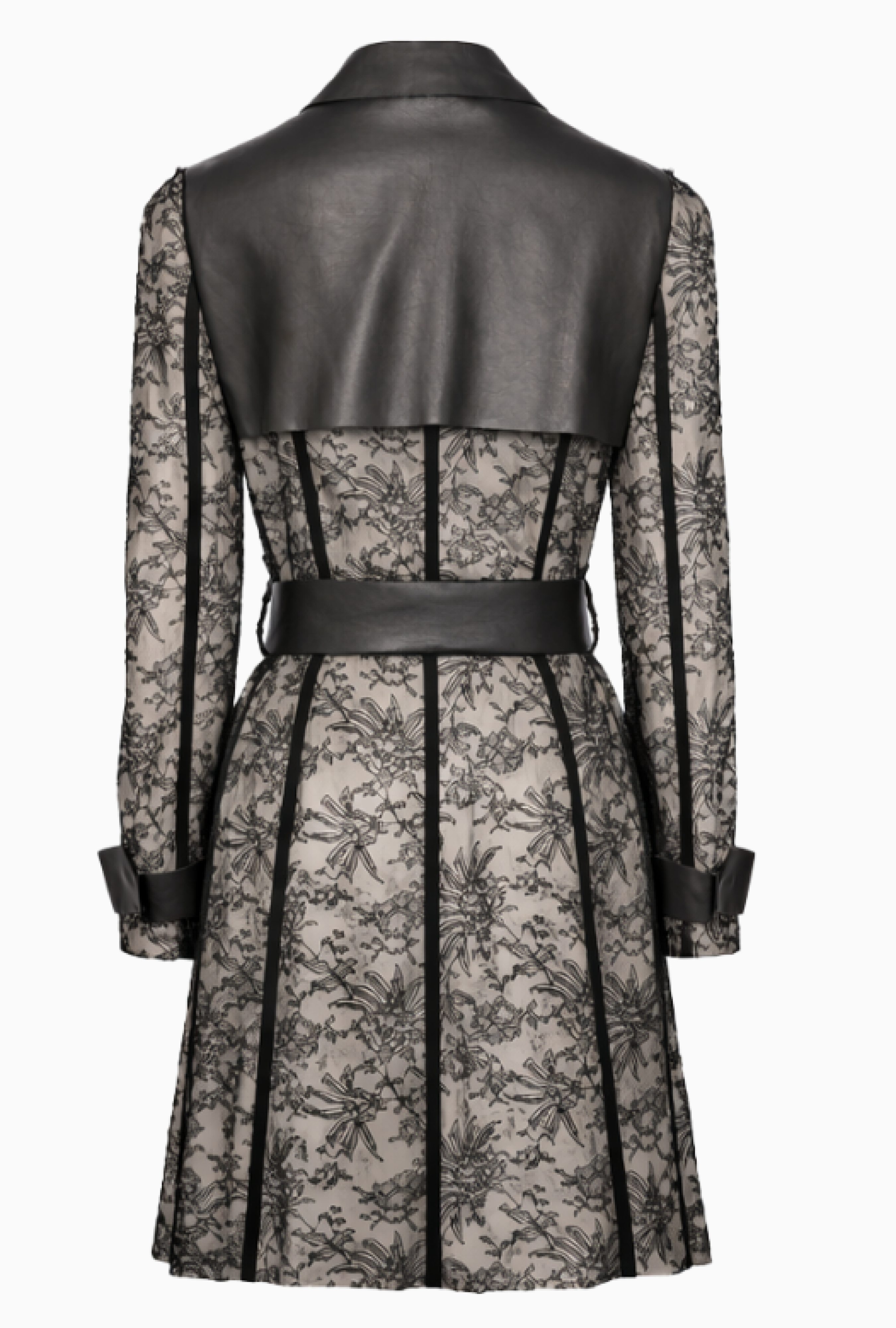 Manteau Valentino Ceinturé En Dentelle Et Cuir Resort 2011