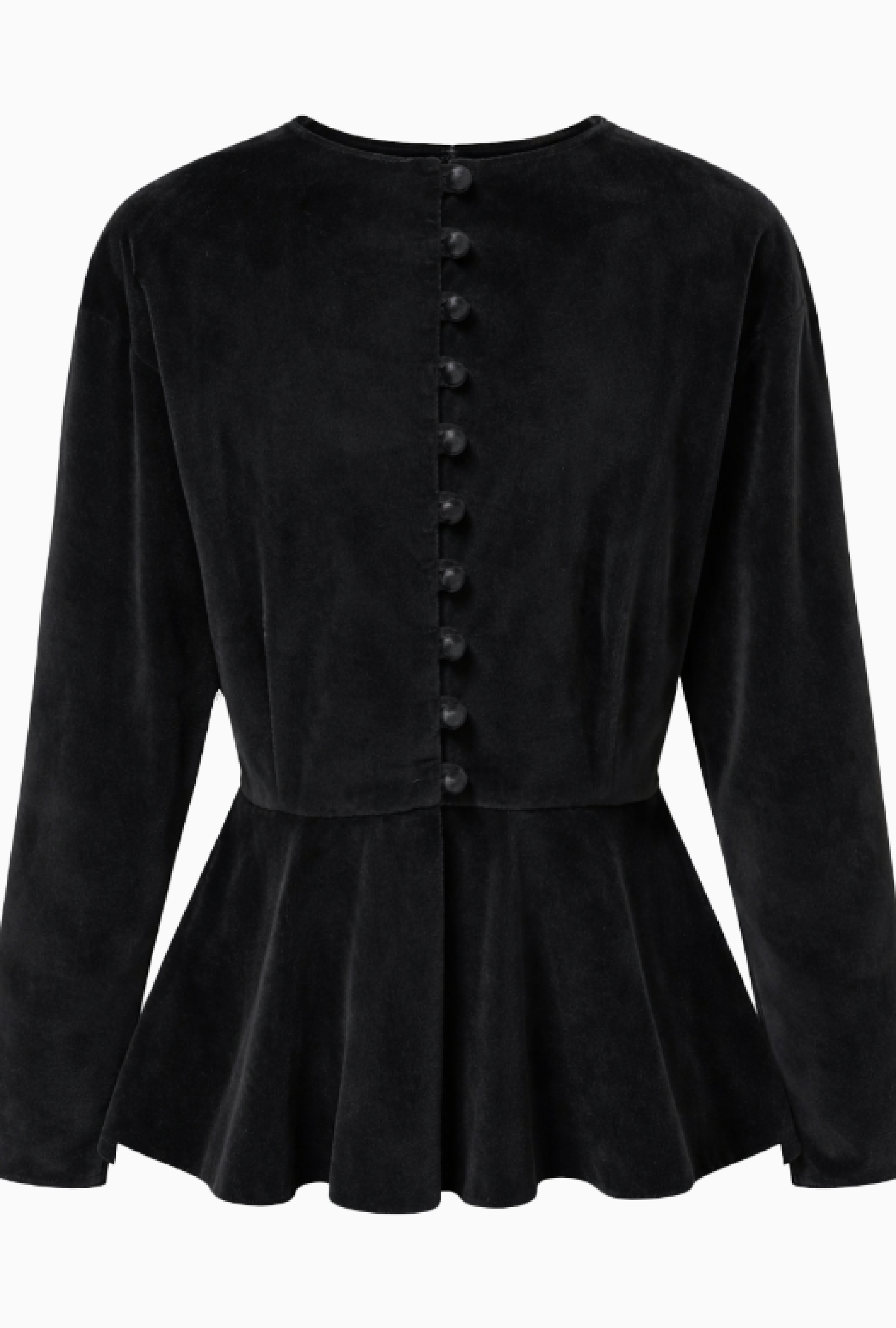 Veste Vintage Velours Noir Coupe Péplum