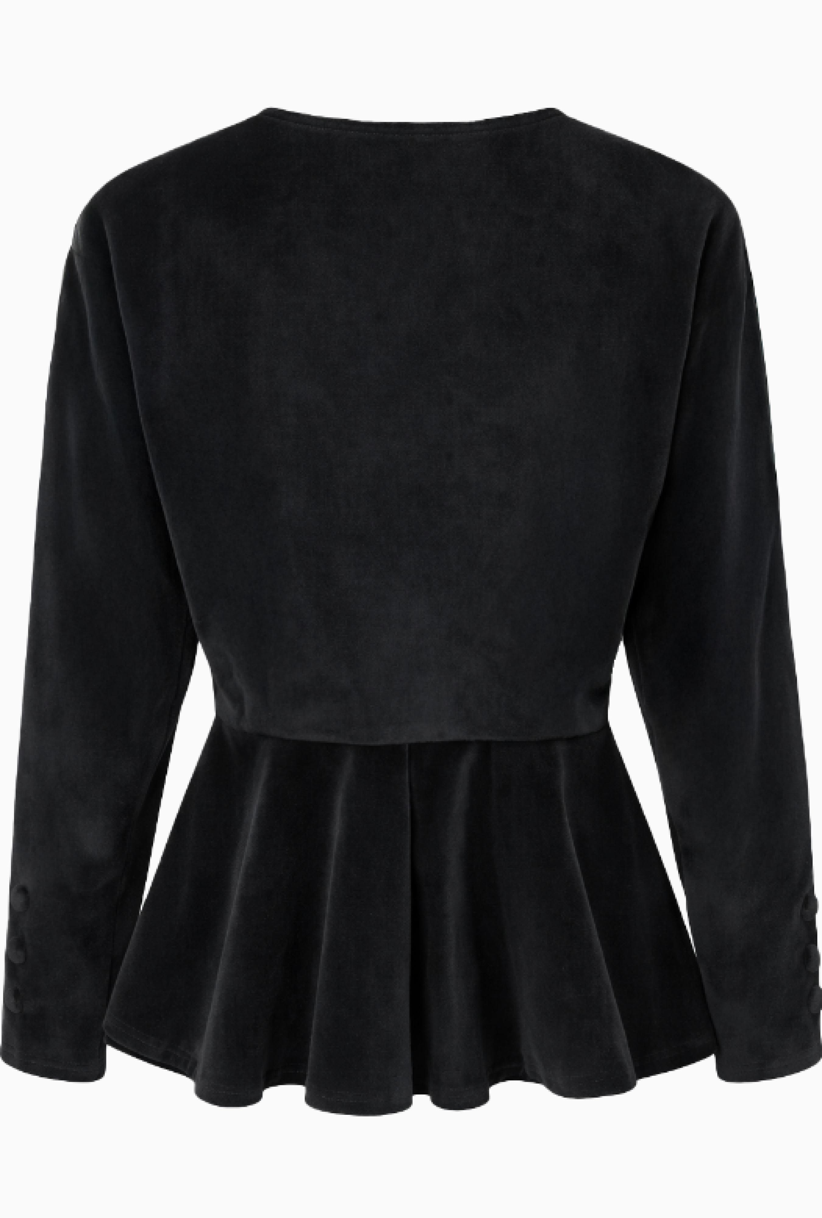 Veste Vintage Velours Noir Coupe Péplum
