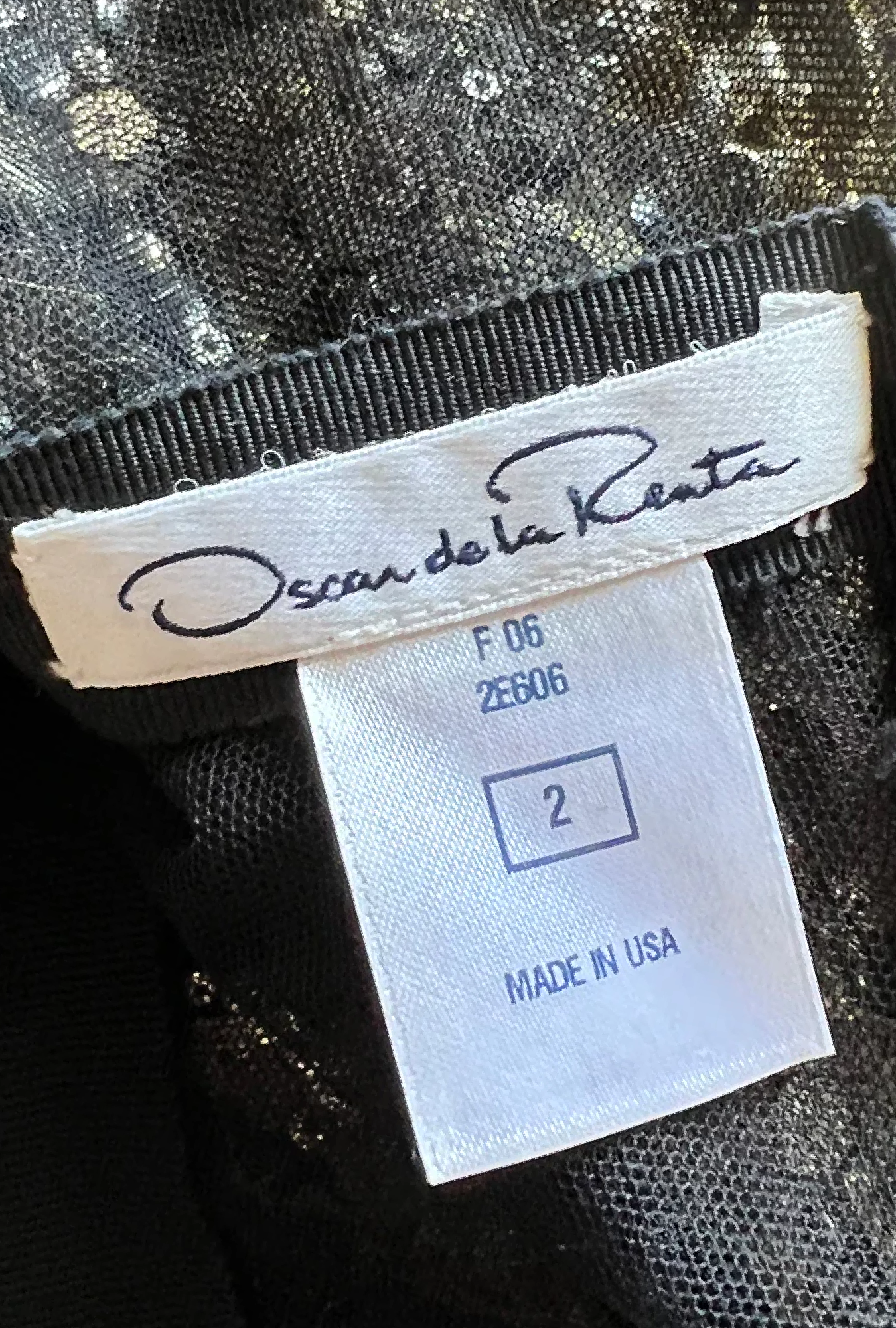 Robe Oscar de la renta Gold Sequin Runway fall 2006