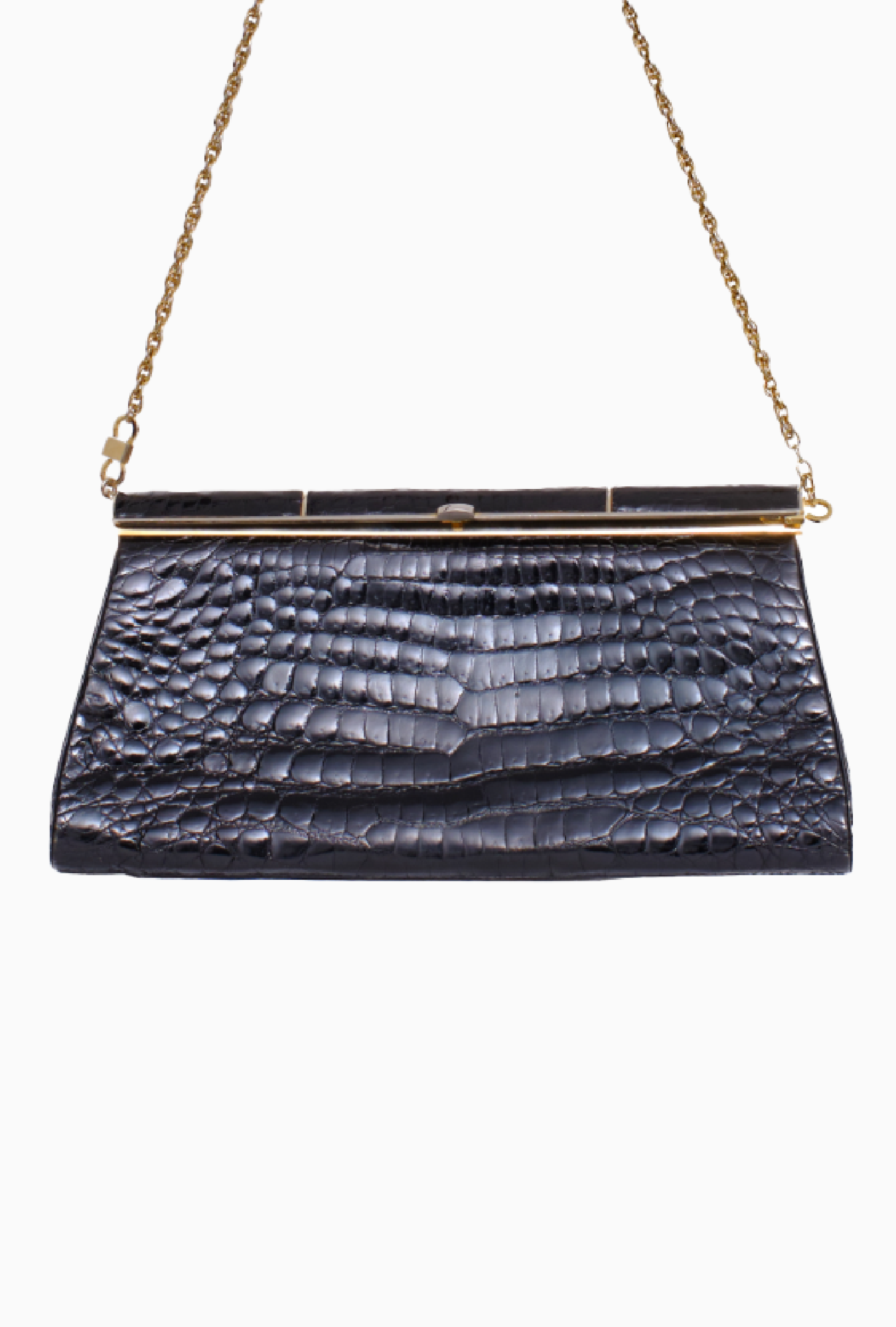 Pochette Loewe Cuir Crocodile Noir