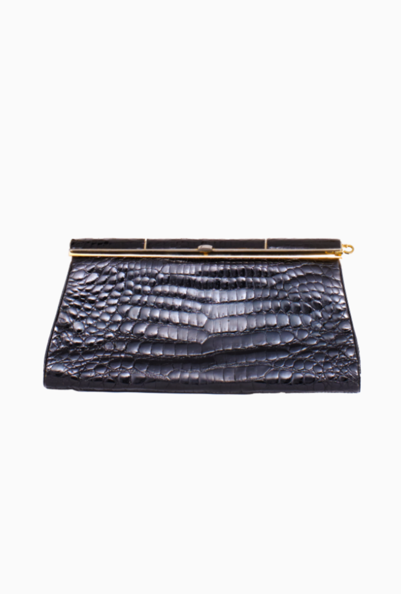 Pochette Loewe Cuir Crocodile Noir