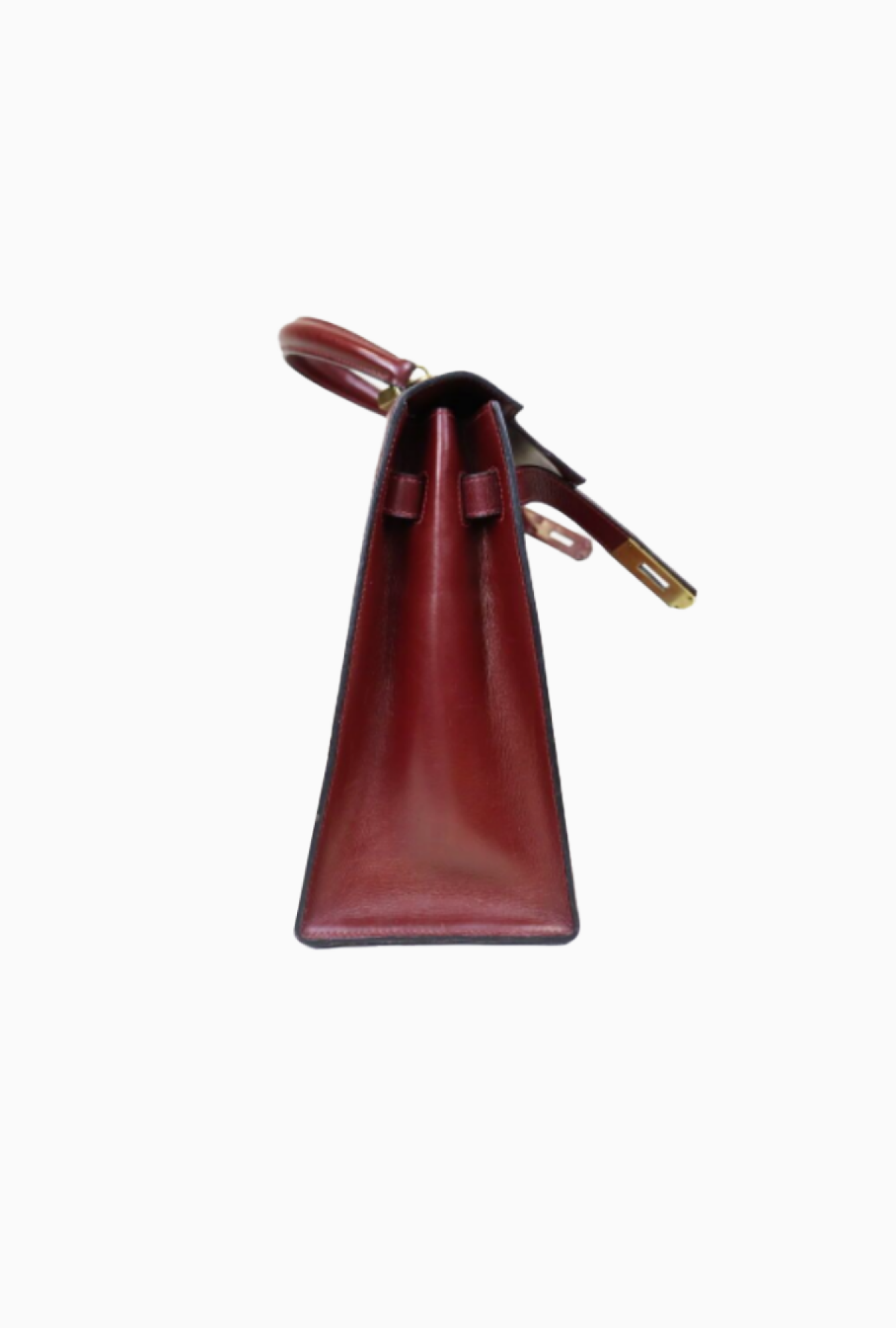 Sac Hermes à main Hermès Kelly 32 cm en cuir box rouge H