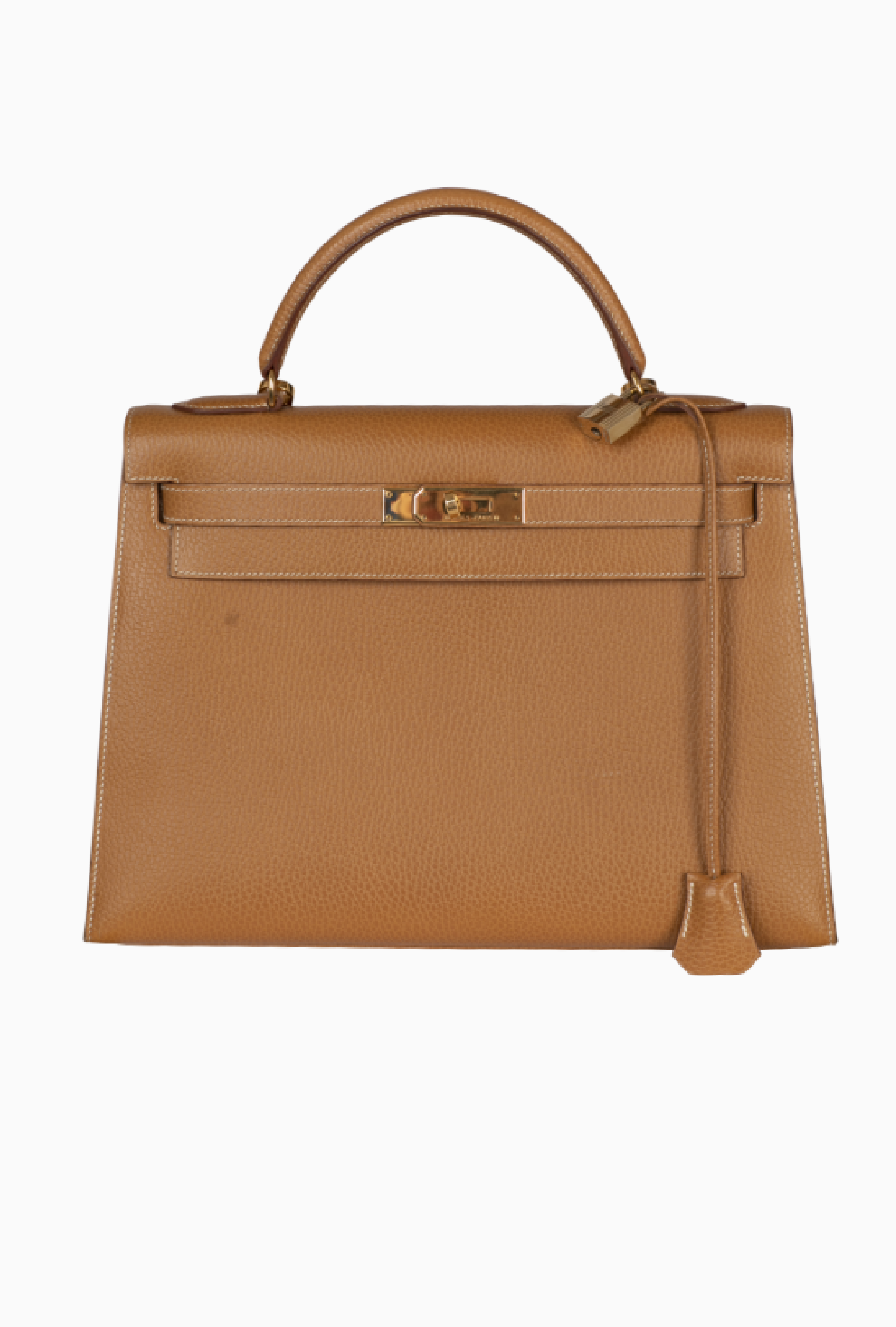 Sac Hermes à main Hermès Kelly 32 cm en cuir Courchevel gold