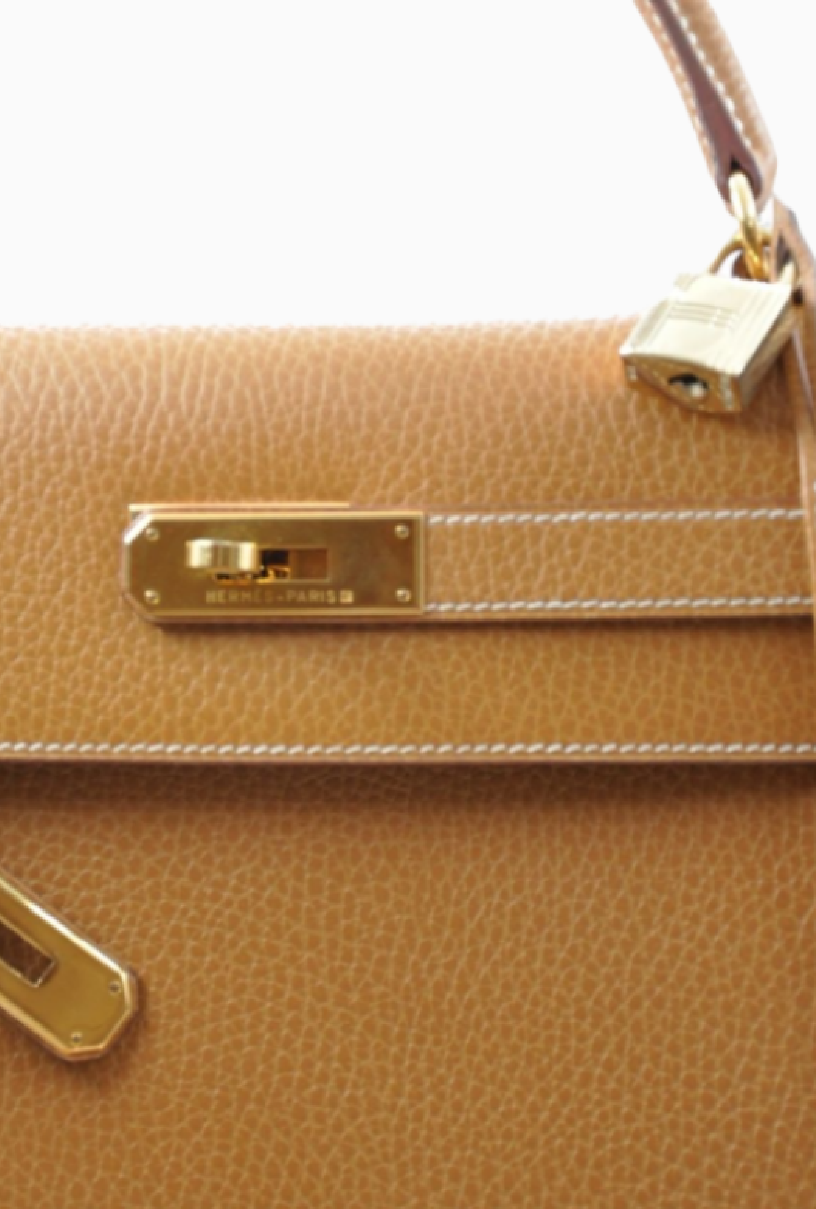 Sac Hermes à main Hermès Kelly 32 cm en cuir Courchevel gold