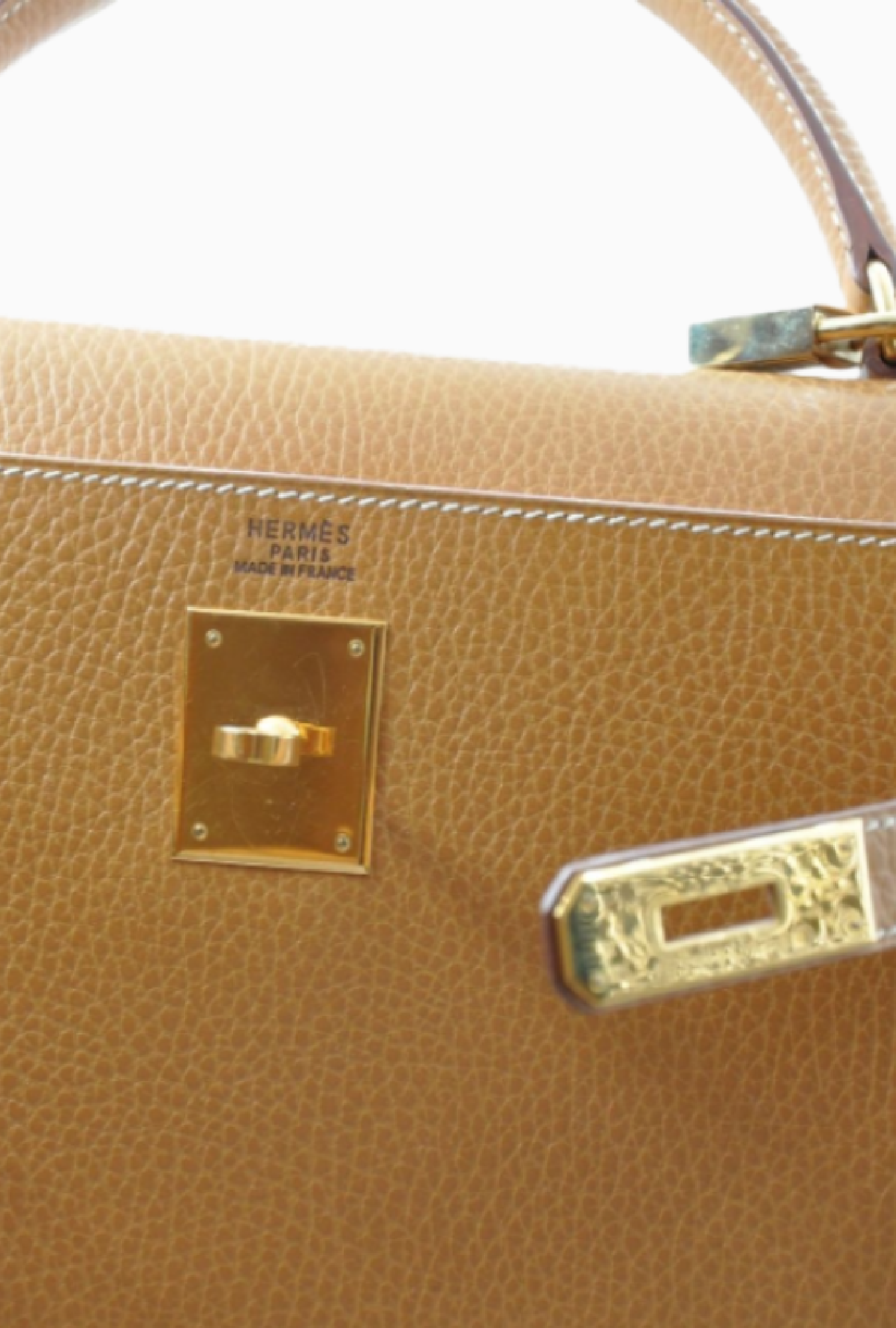 Sac Hermes à main Hermès Kelly 32 cm en cuir Courchevel gold