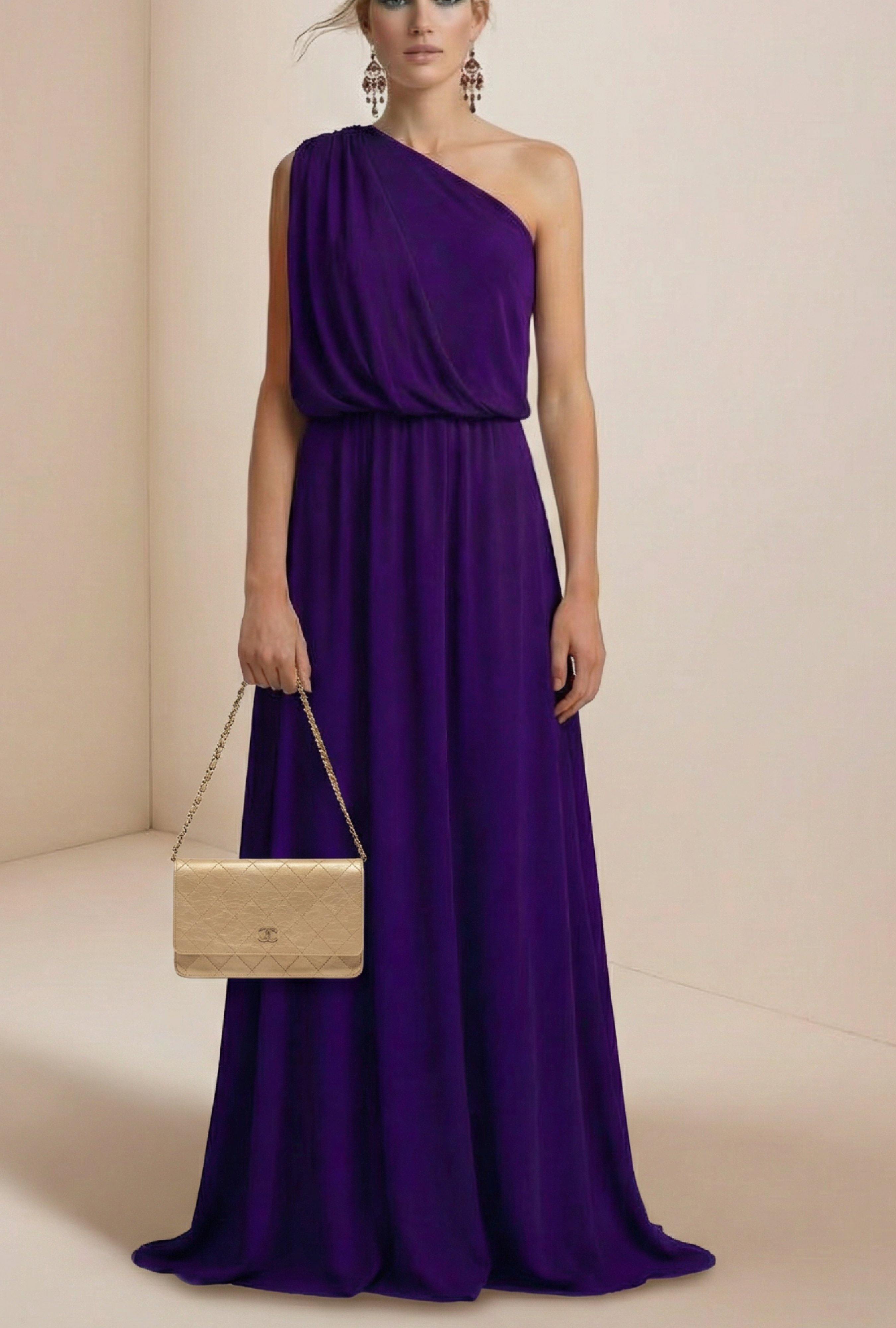 Purple Lanvin One-Shoulder FW2007