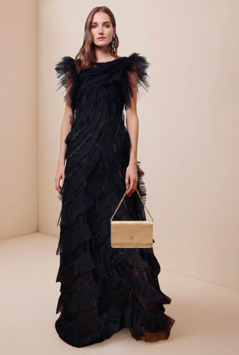 Robe Alberta Ferretti Black Flounce
