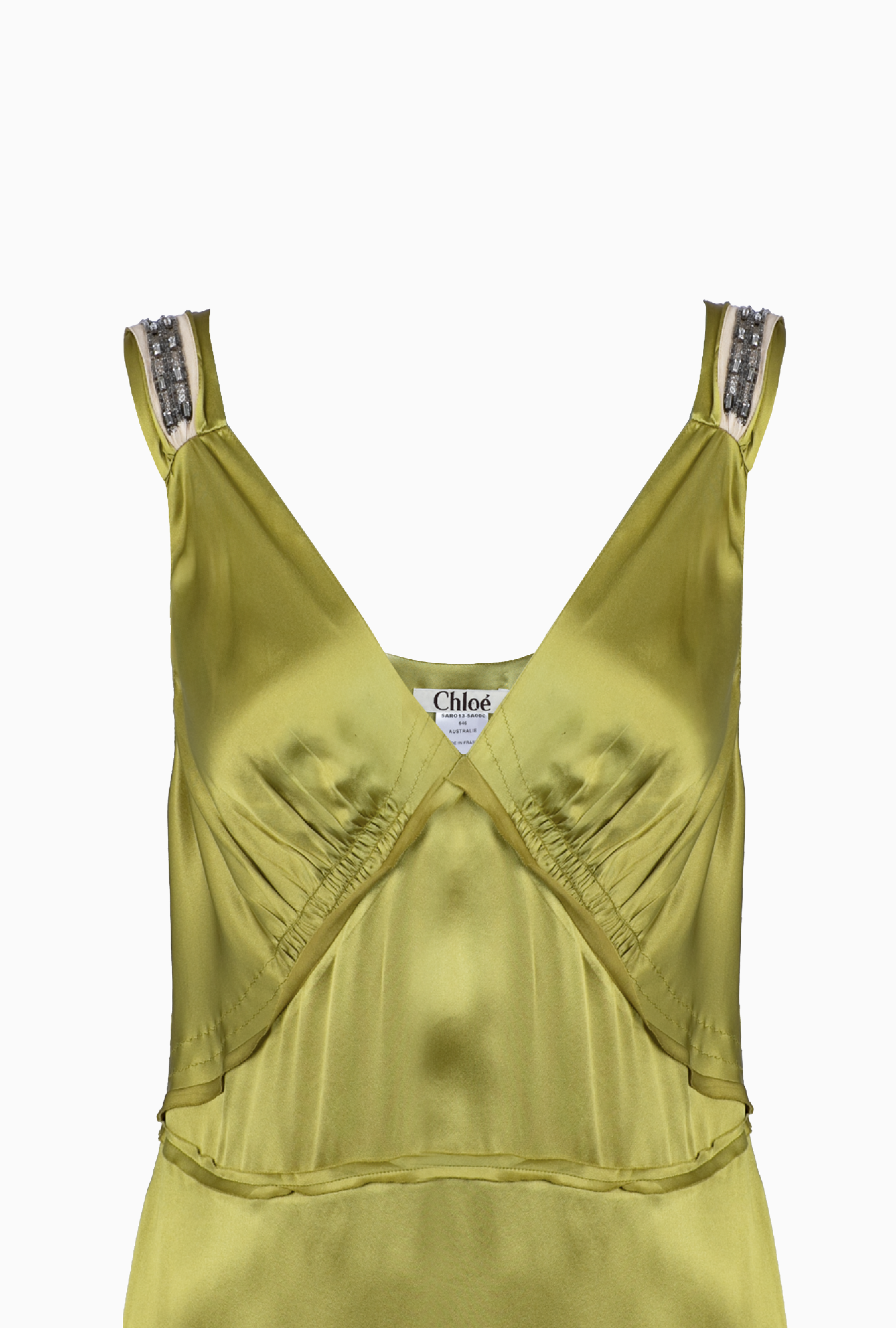 Robe Chloe Green Silk FW2005 Par Phoebe Philo