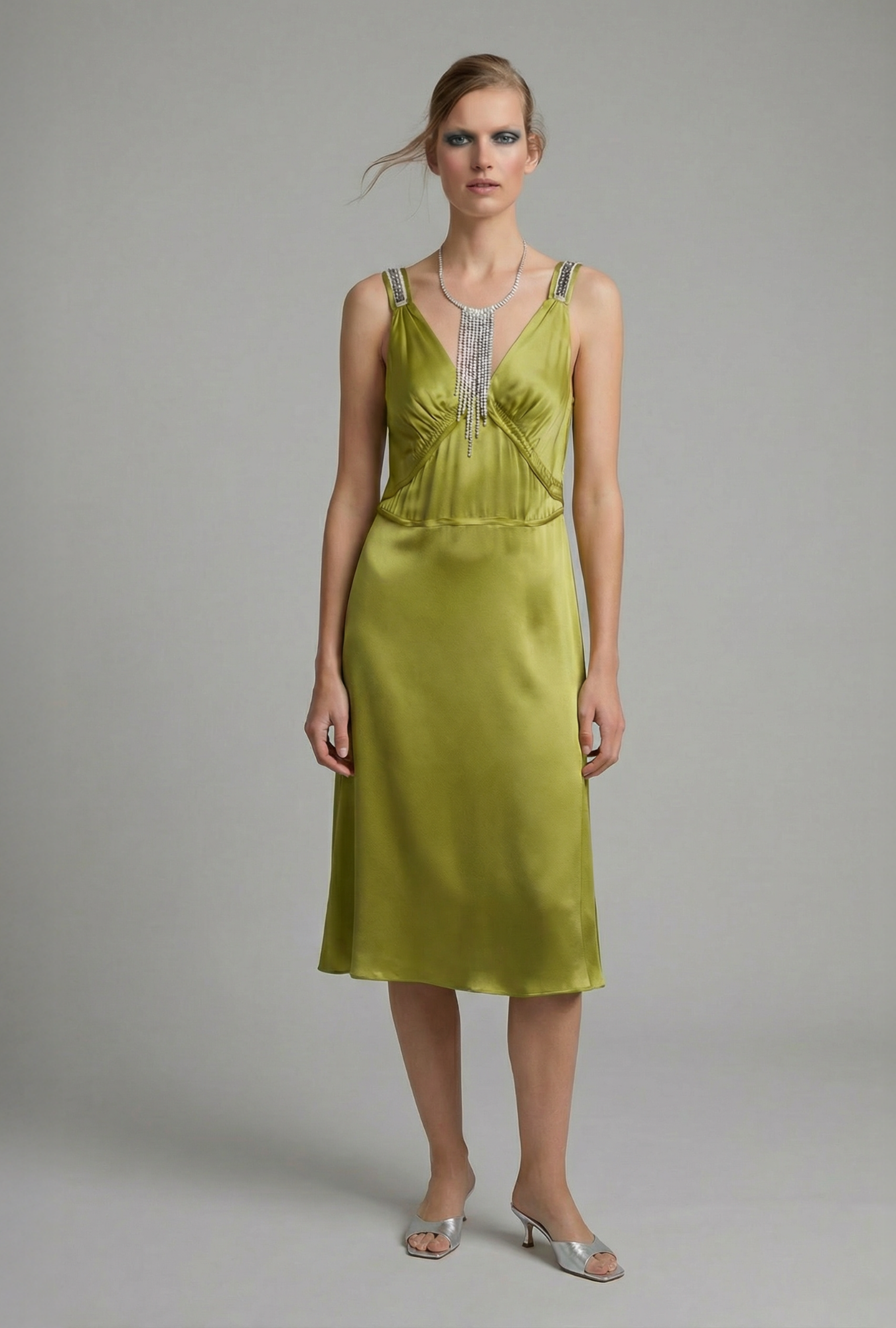 Robe Chloe Green Silk FW2005 Par Phoebe Philo