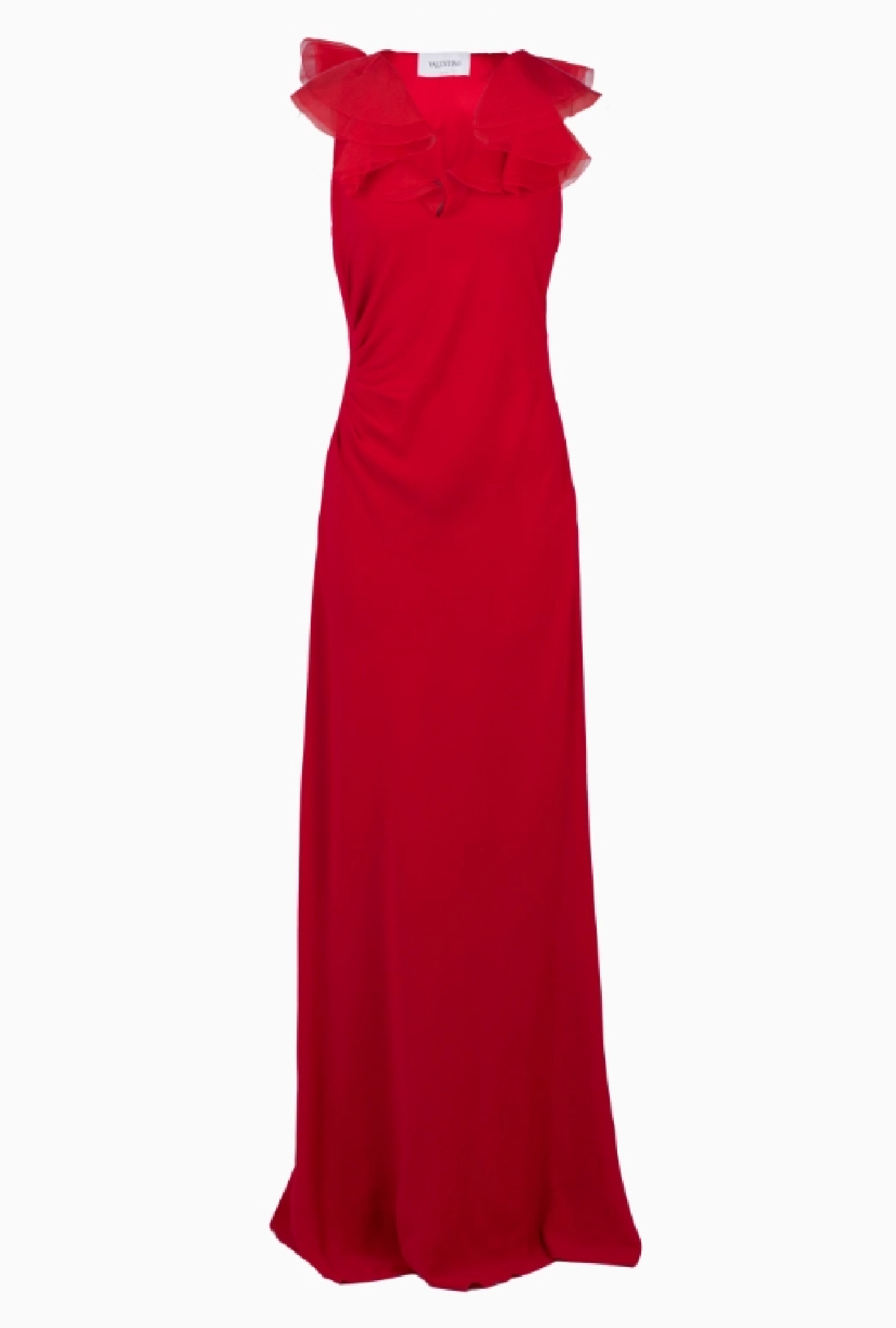 Robe Valentino Symétrique Ruffle Rouge