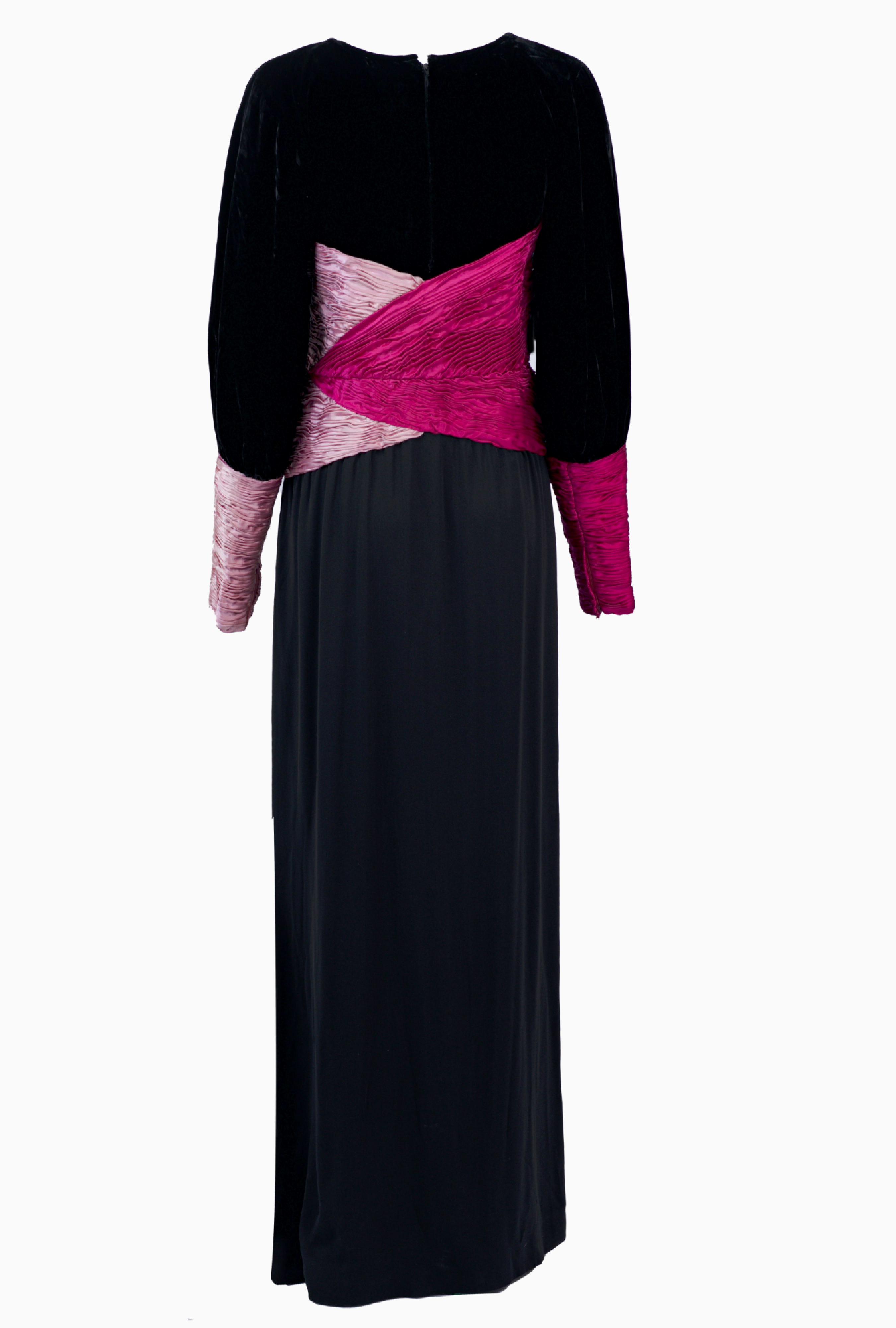 Robe Valentino Drapé Graphique Bicolore FW1986