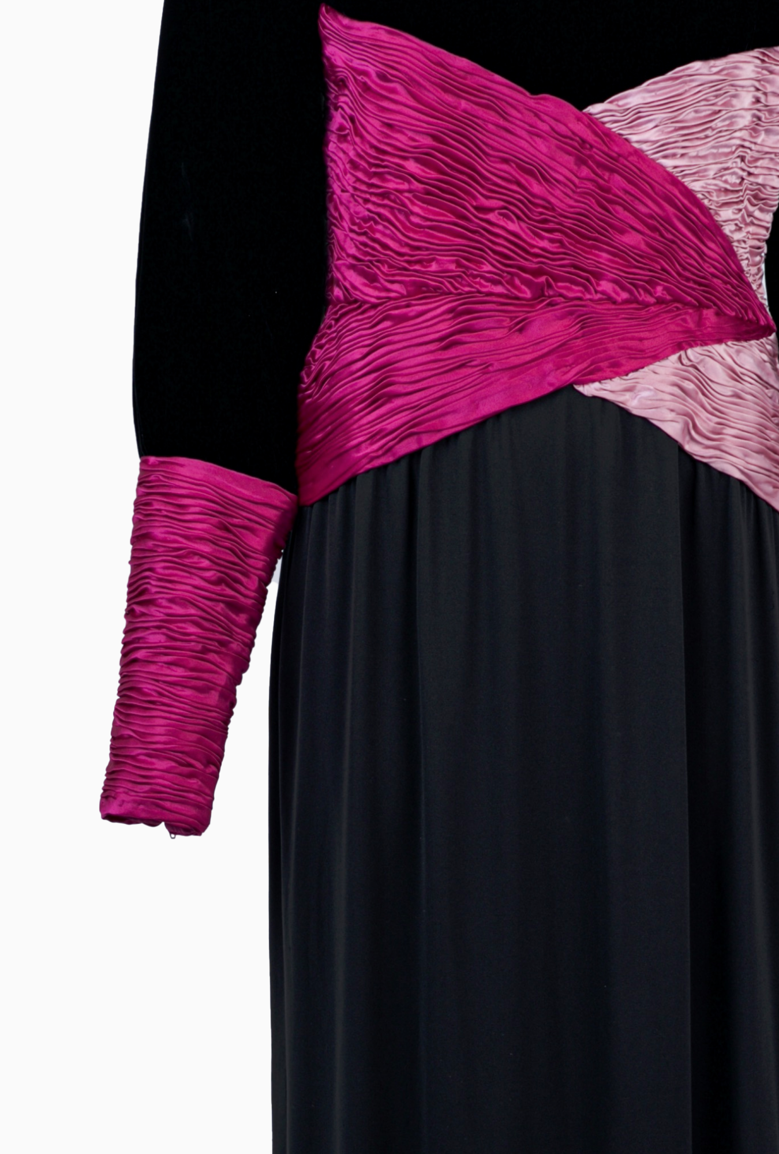 Robe Valentino Drapé Graphique Bicolore FW1986