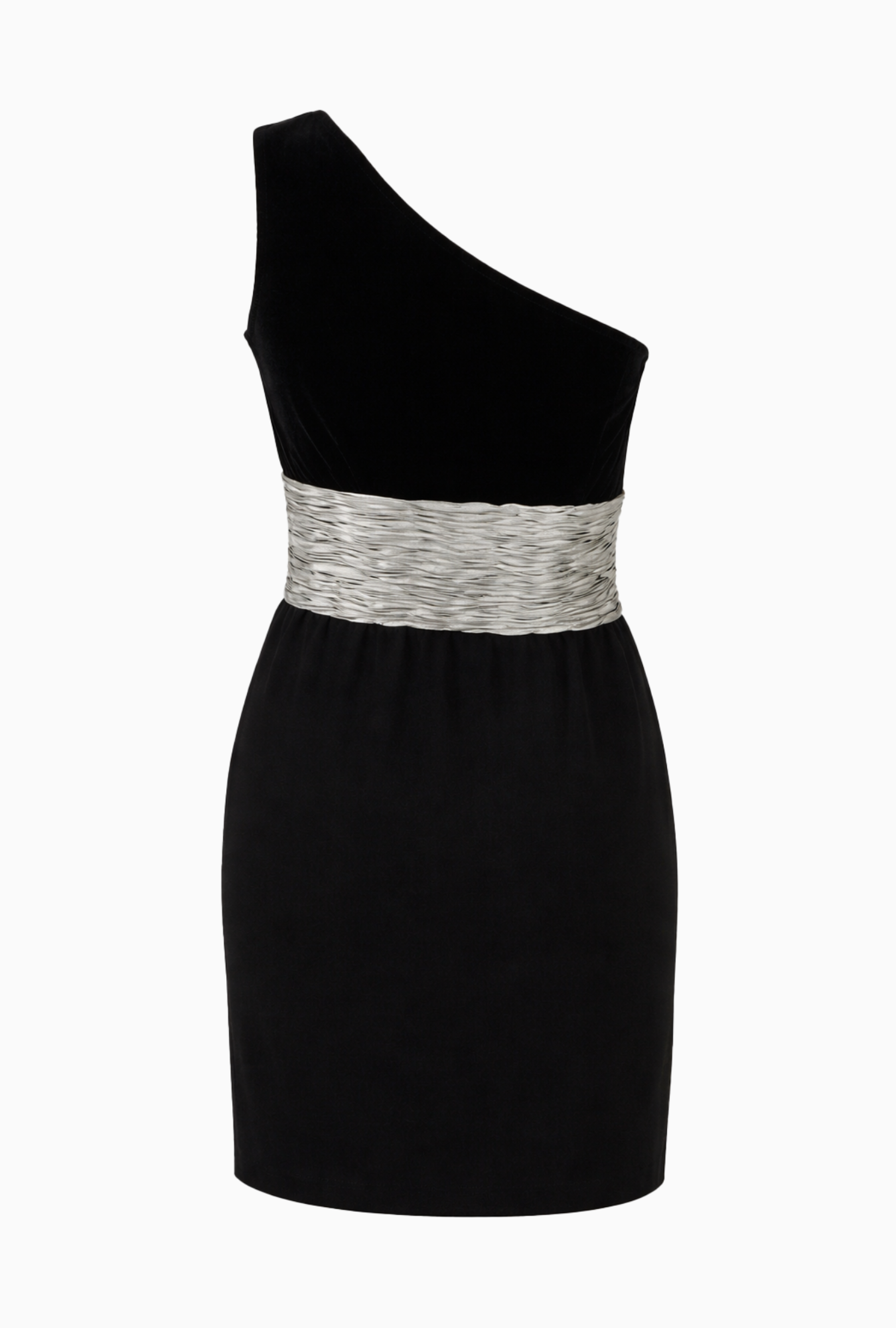 Robe Valentino Asymétrie Couture Noir & Argent FW1985