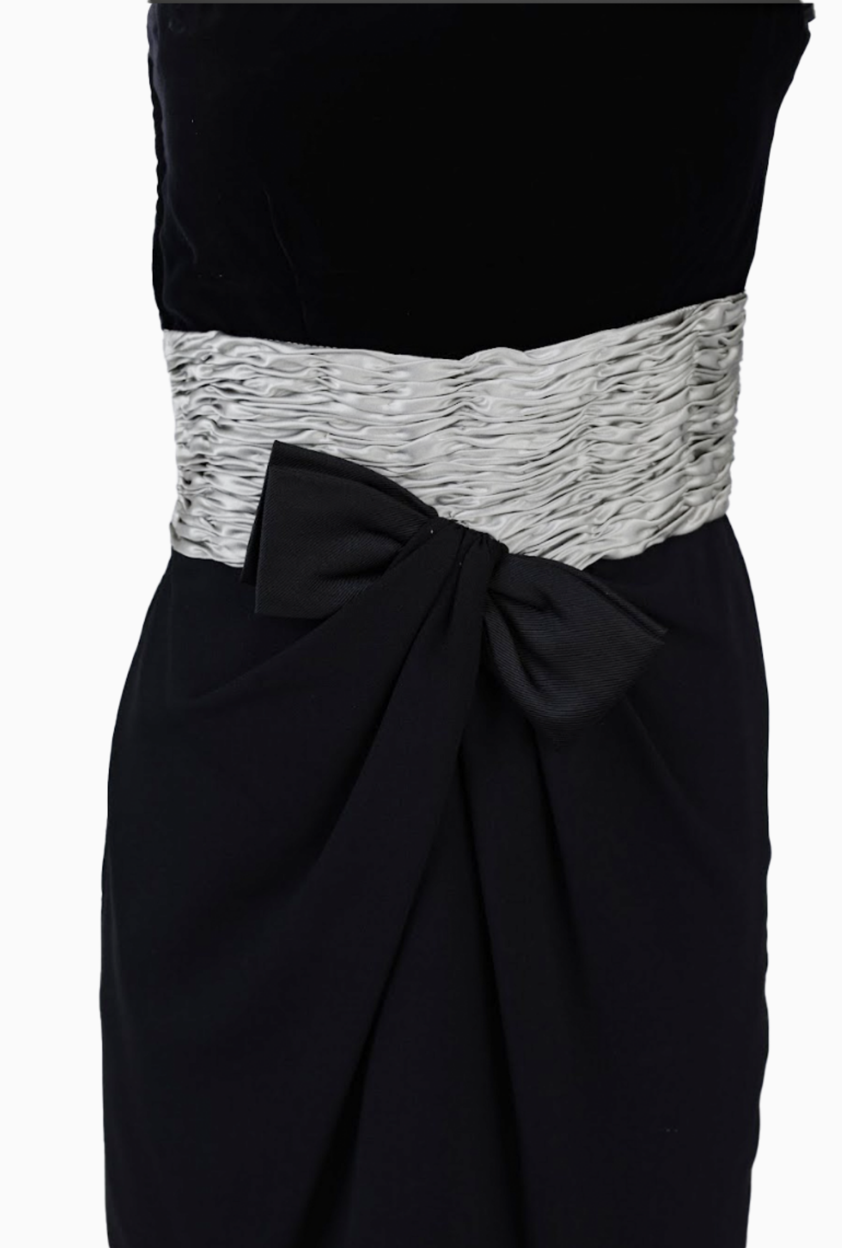 Valentino Asymétrie Couture Noir & Argent FW1985 Dress