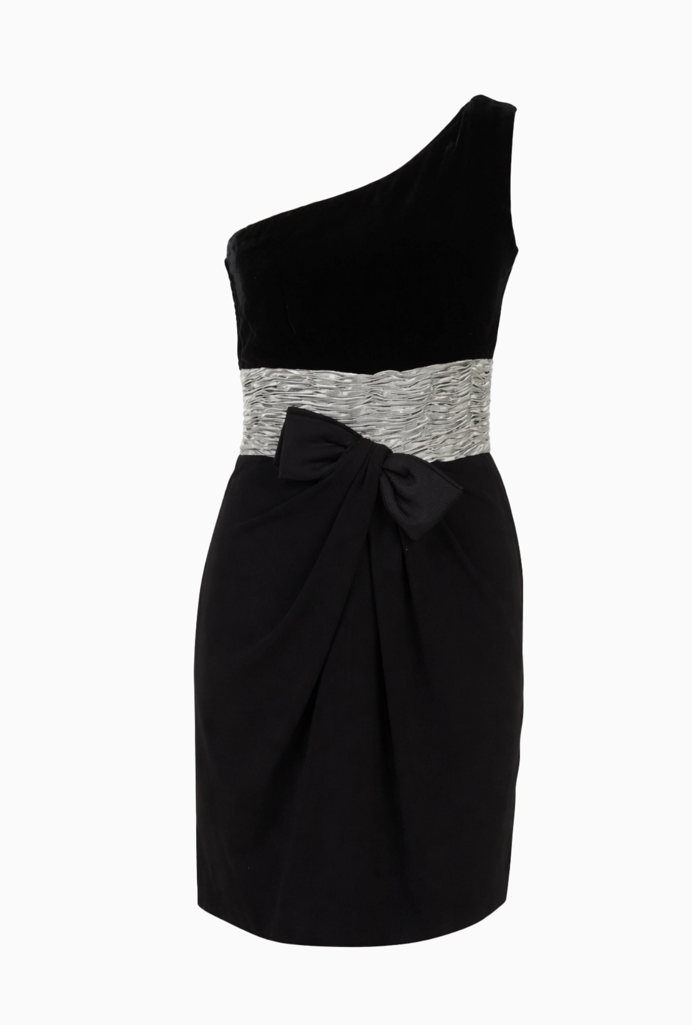 Robe Valentino Asymétrie Couture Noir & Argent FW1985