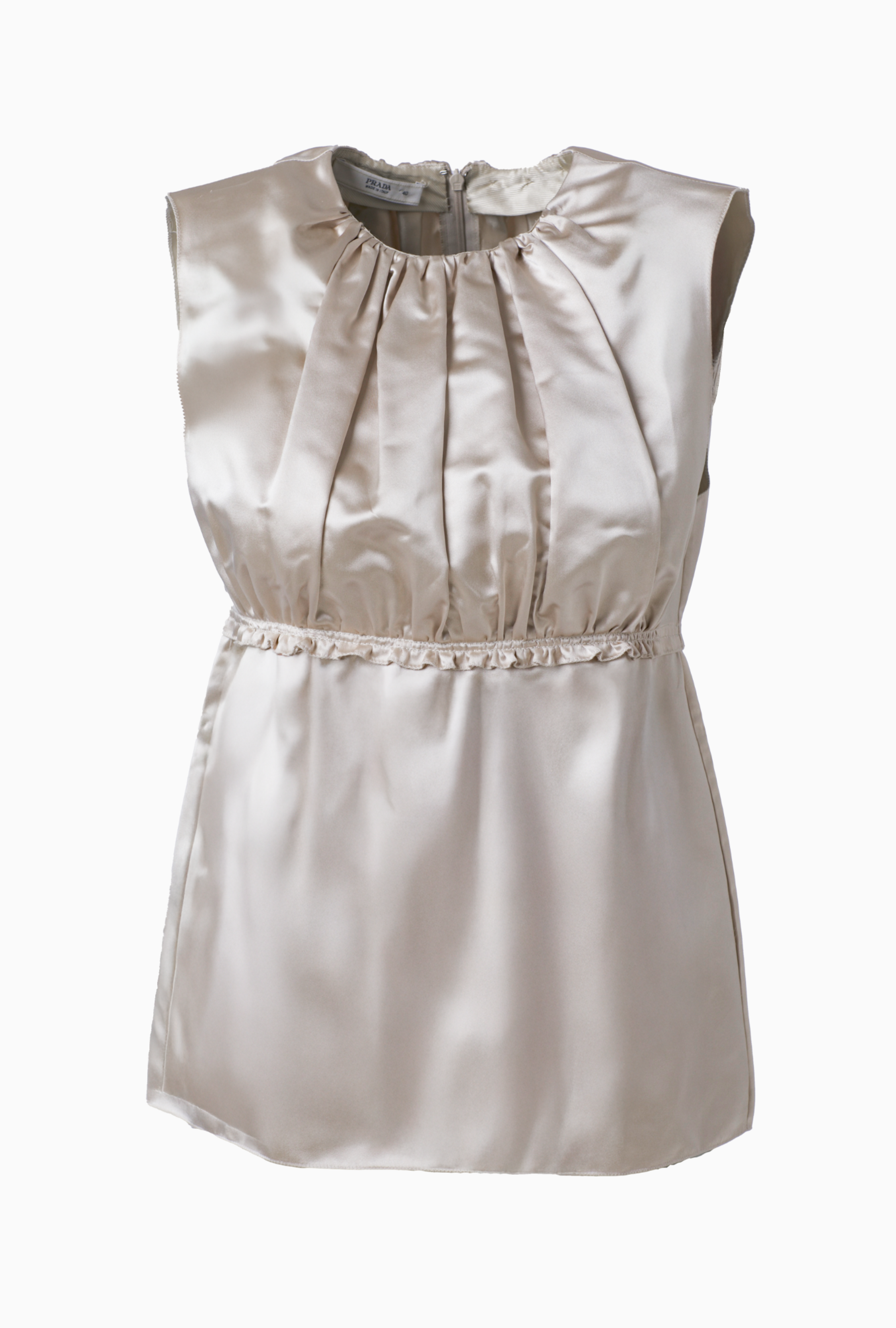 Prada Ivory Pleated Satin Model FW2002 Top