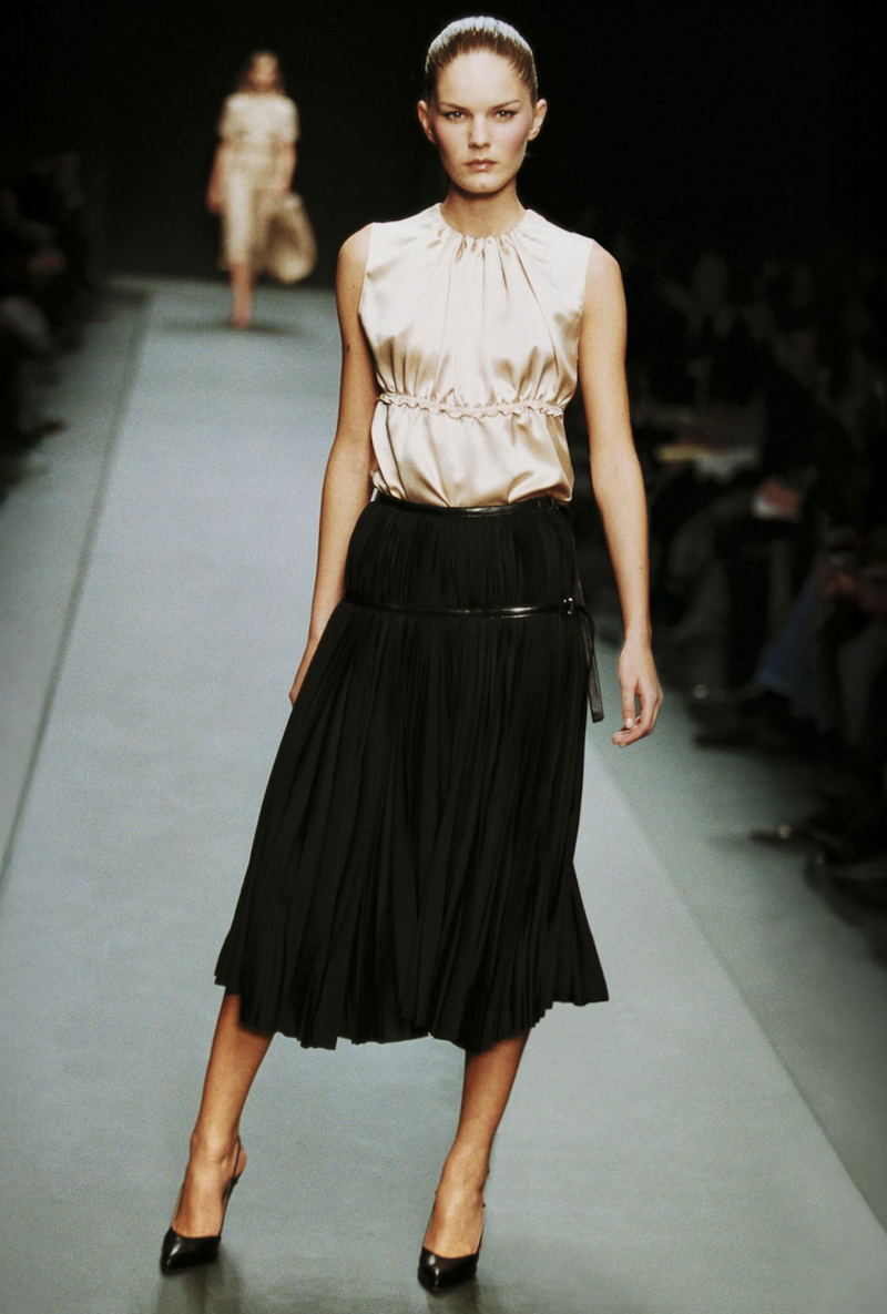 Prada Ivory Pleated Satin Model FW2002 Top