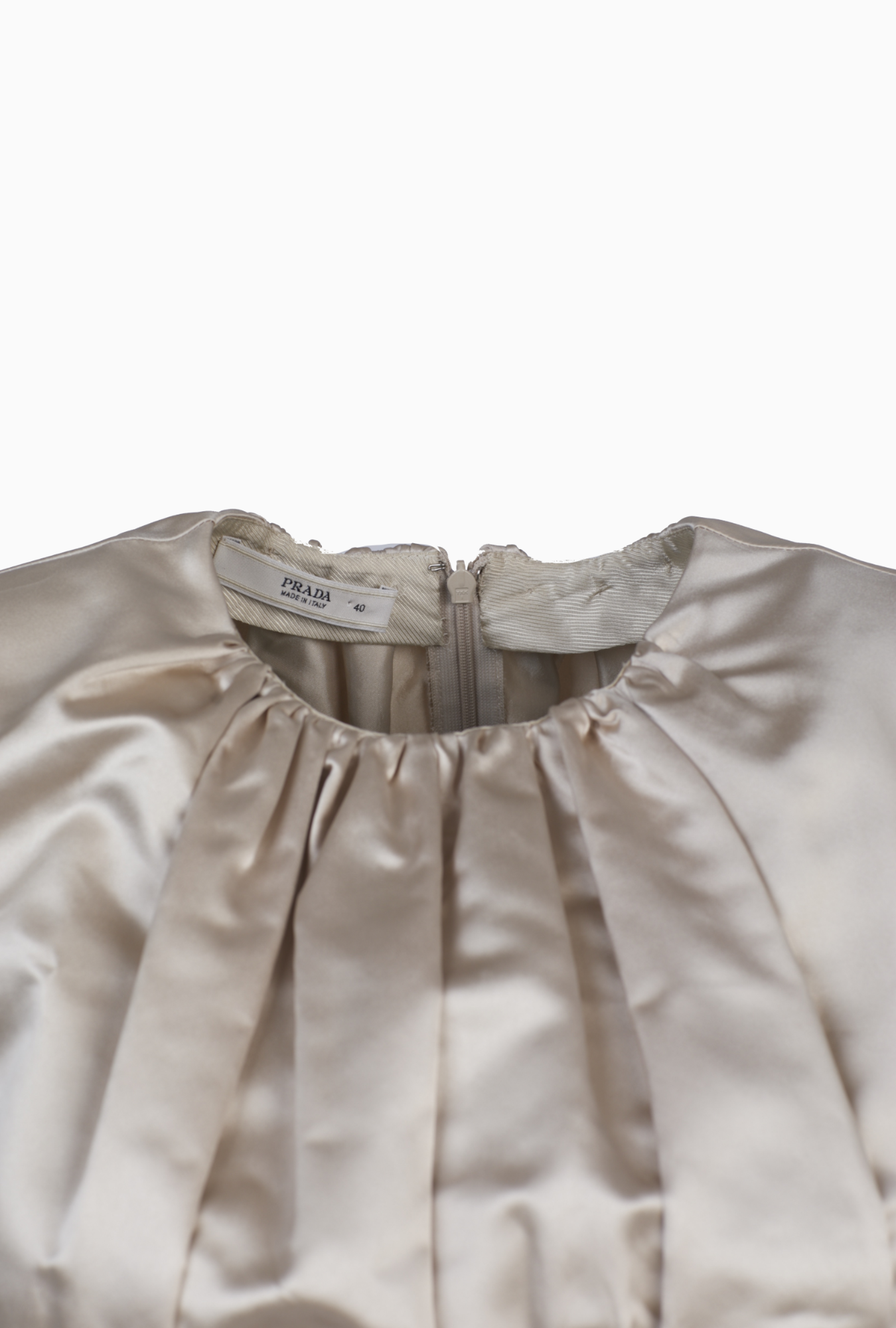 Prada Ivory Pleated Satin Model FW2002 Top