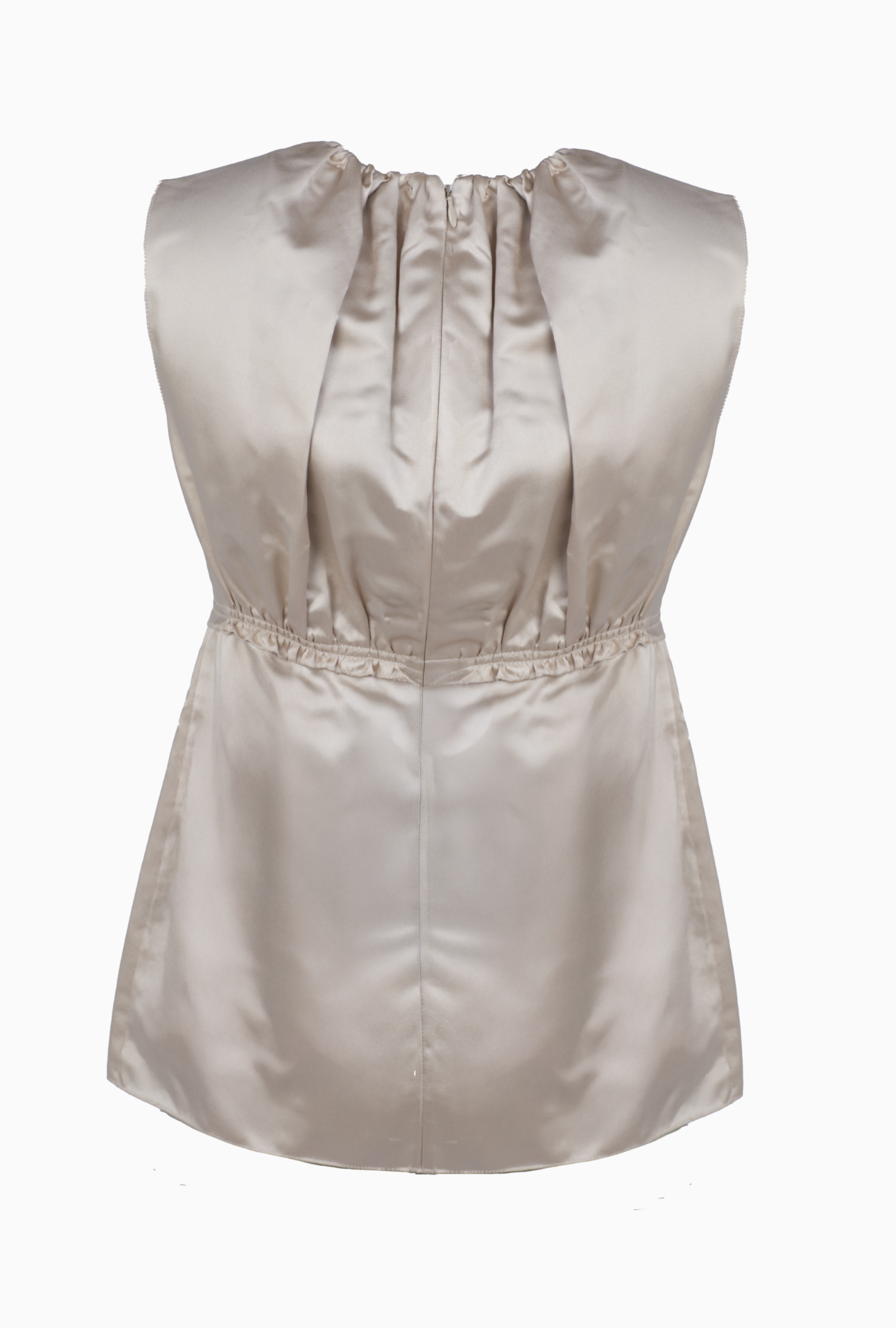 Prada Ivory Pleated Satin Model FW2002 Top