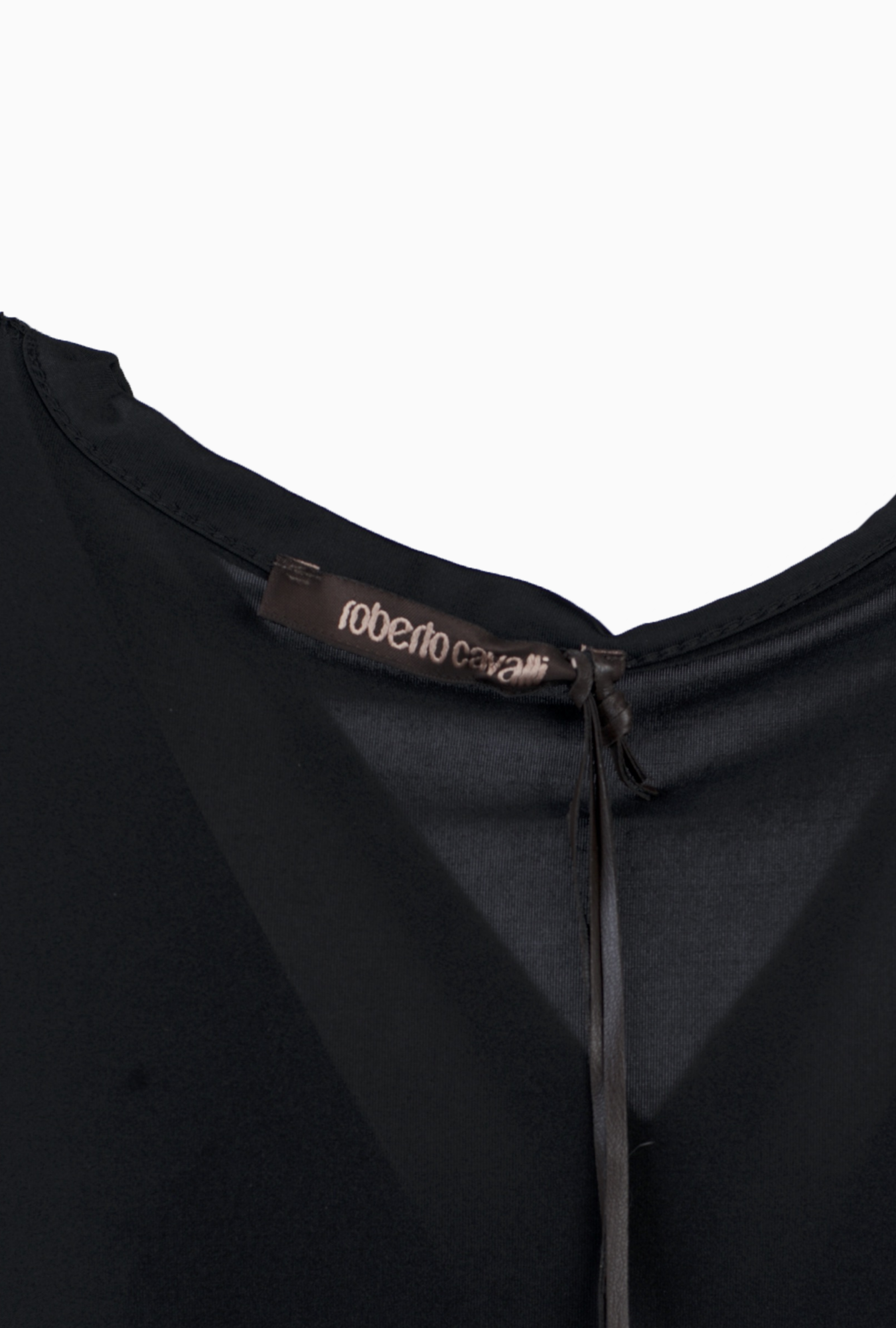 Robe Roberto Cavalli Noir Manches Voilées