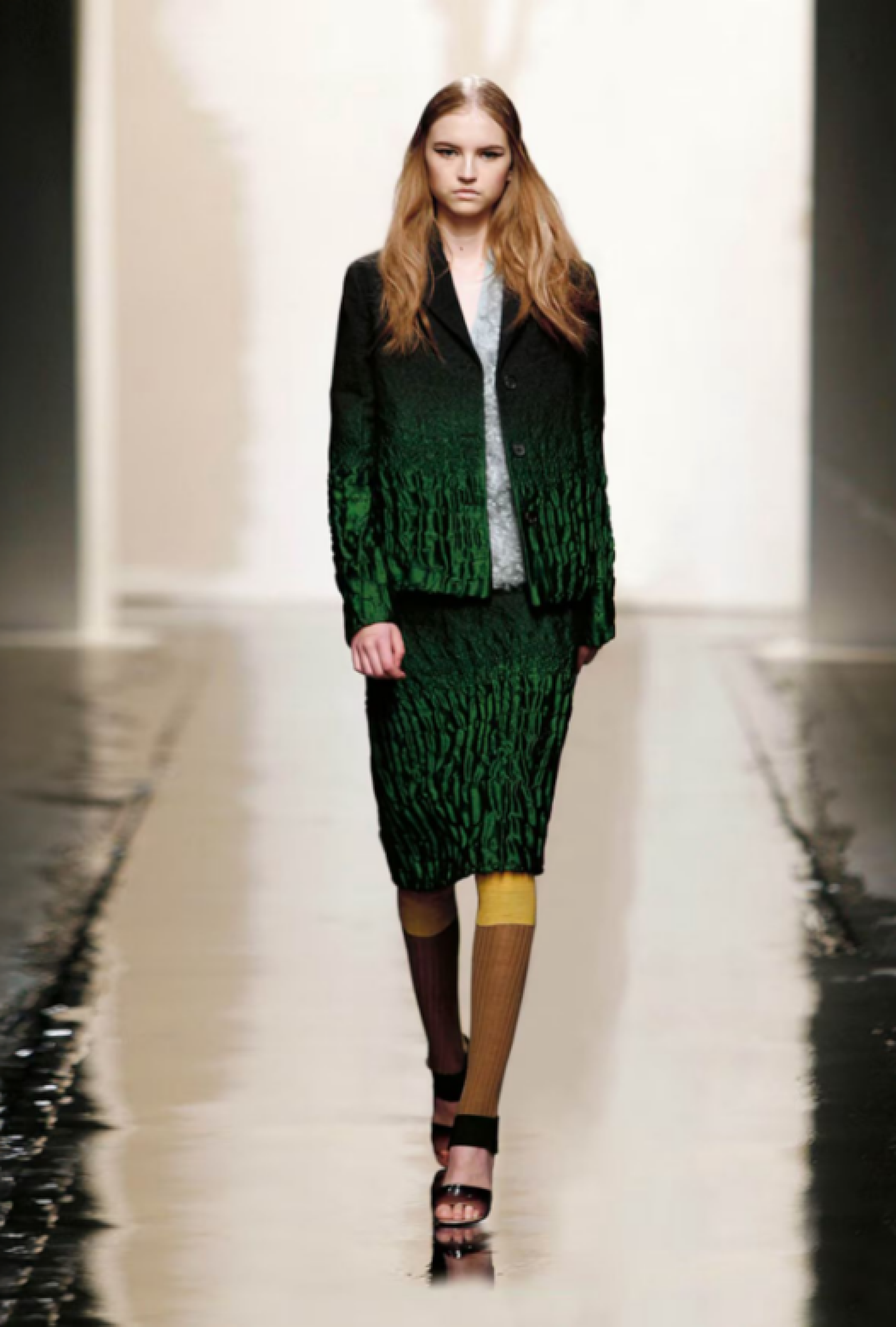 Jupe Prada Green Relief FW2007