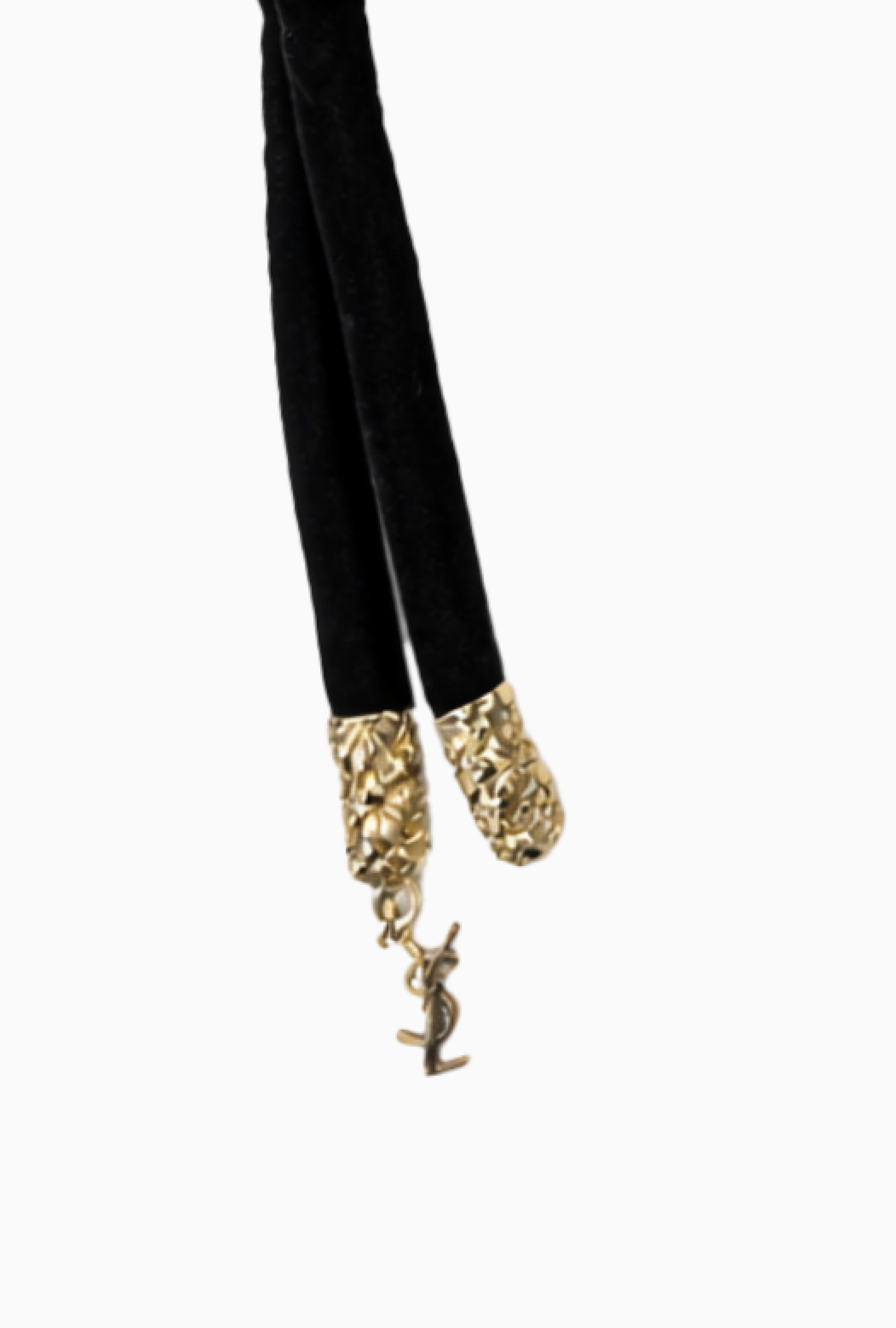 Collier Yves Saint Laurent Médaillon Noir Et Or 1980