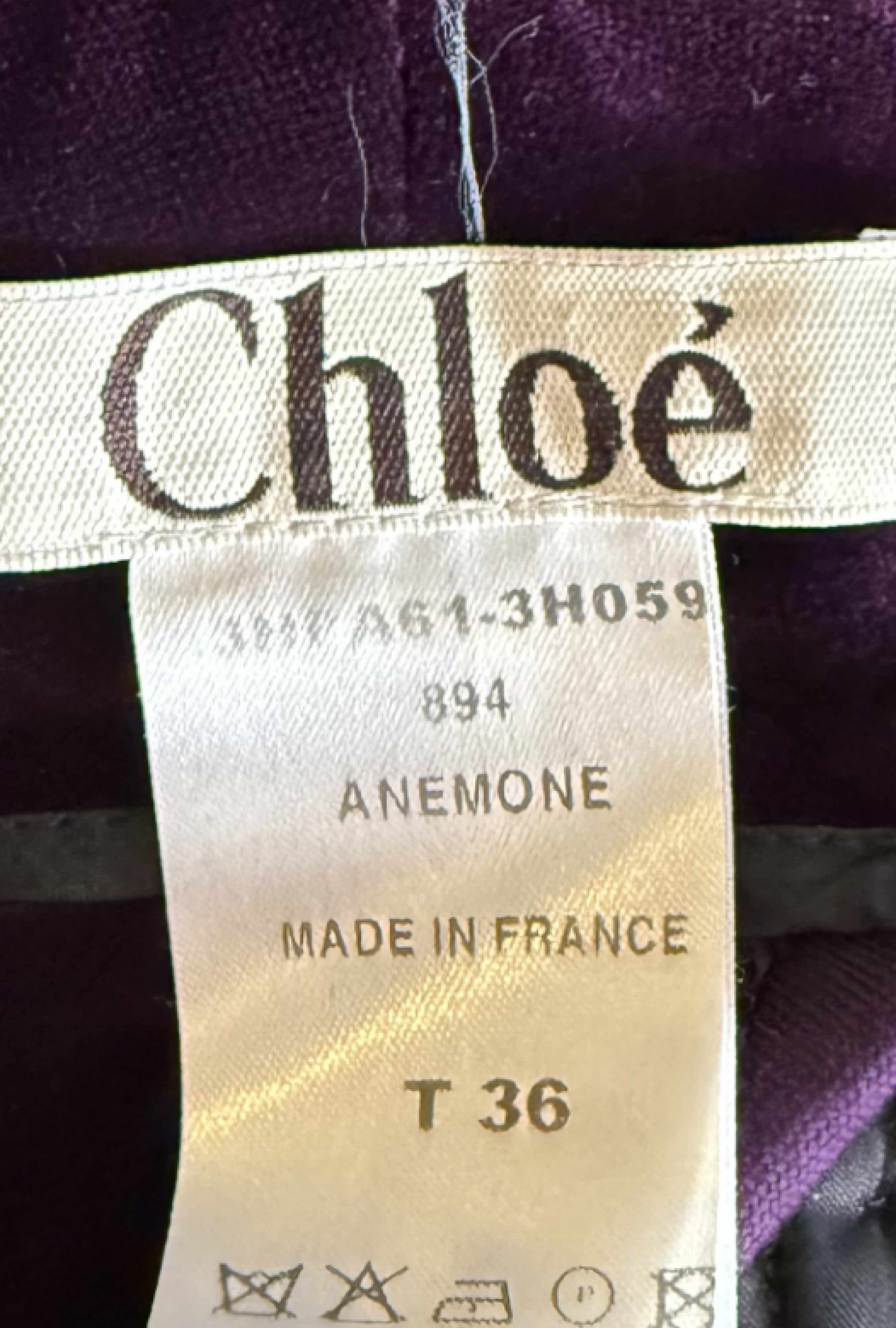 Pantalon Chloe Velours Prune FW2003 By Phoebe Philo