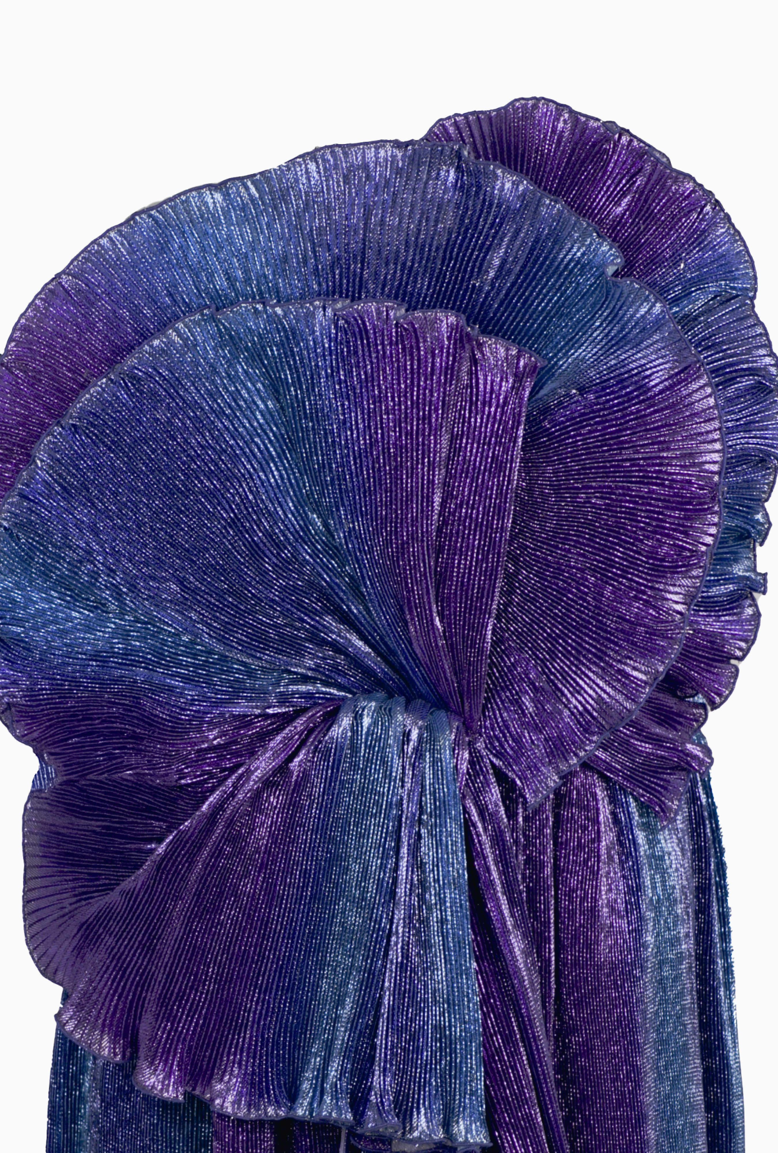 Robe Alberta Ferretti Plissé Métallisé Bleu & Violet FW2022