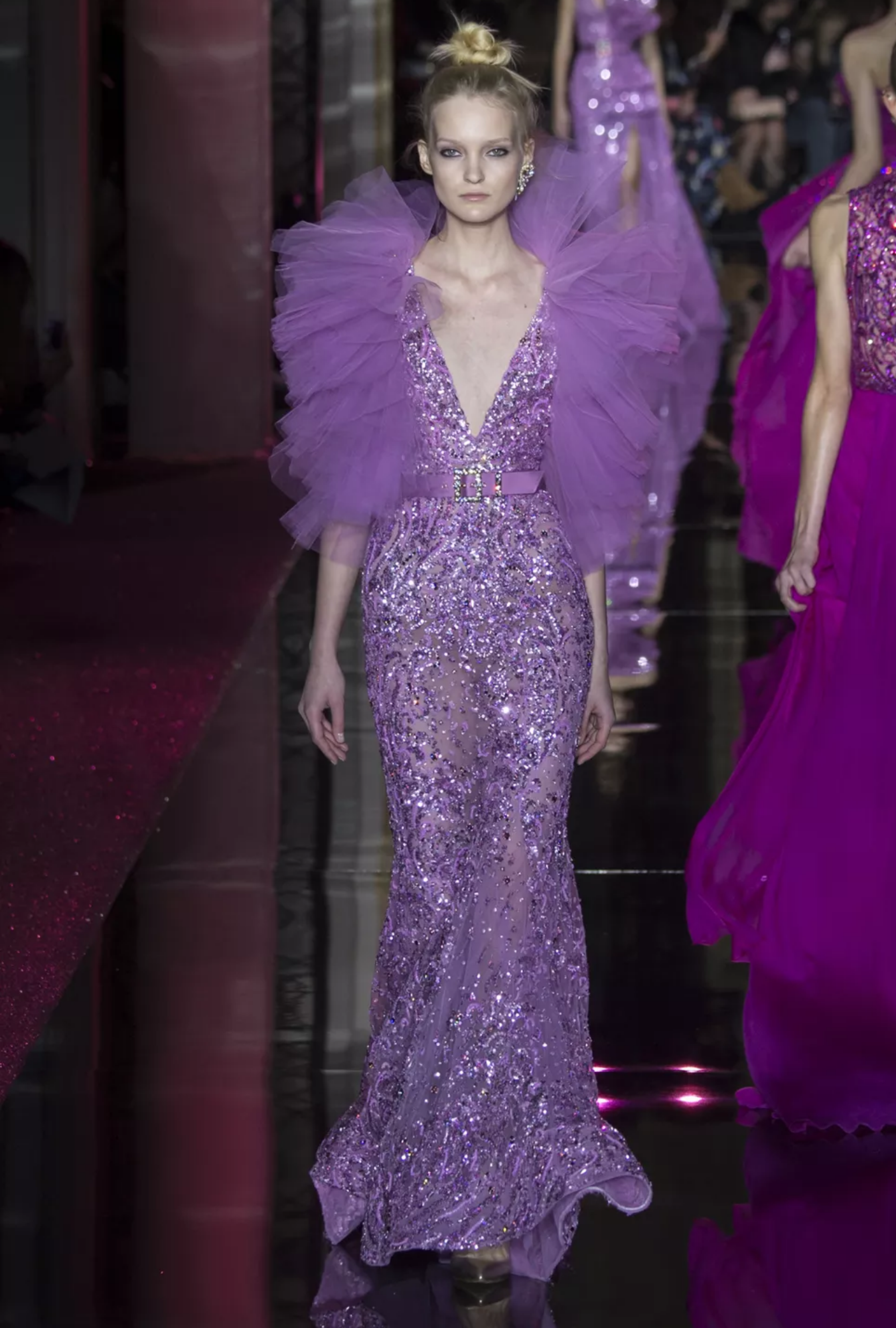 Robe Zuhair Murad Tulle Brodé Rose Poudré Circa 2021