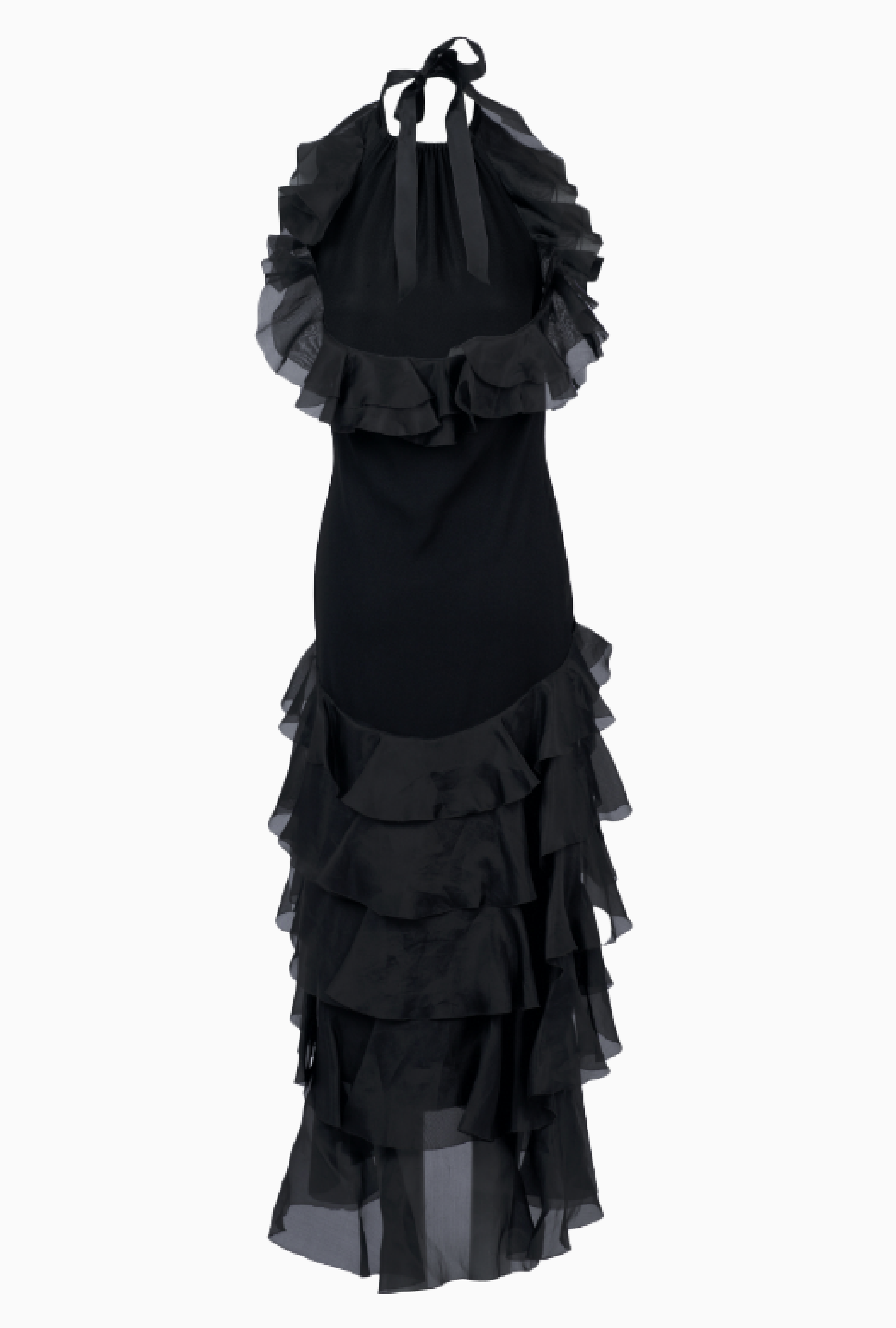 Robe Chanel Volants Noir FW1994 Par Karl Lagerfeld