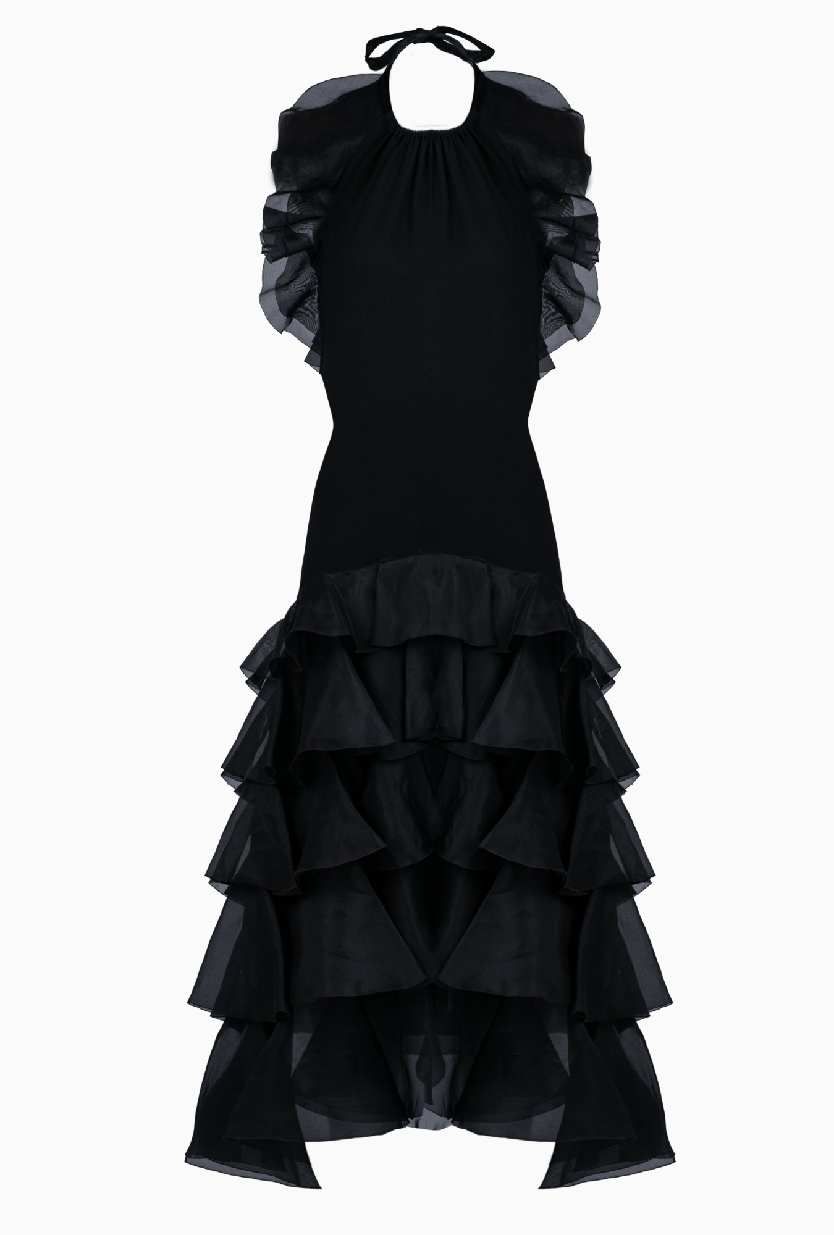 Robe Chanel Volants Noir FW1994 Par Karl Lagerfeld