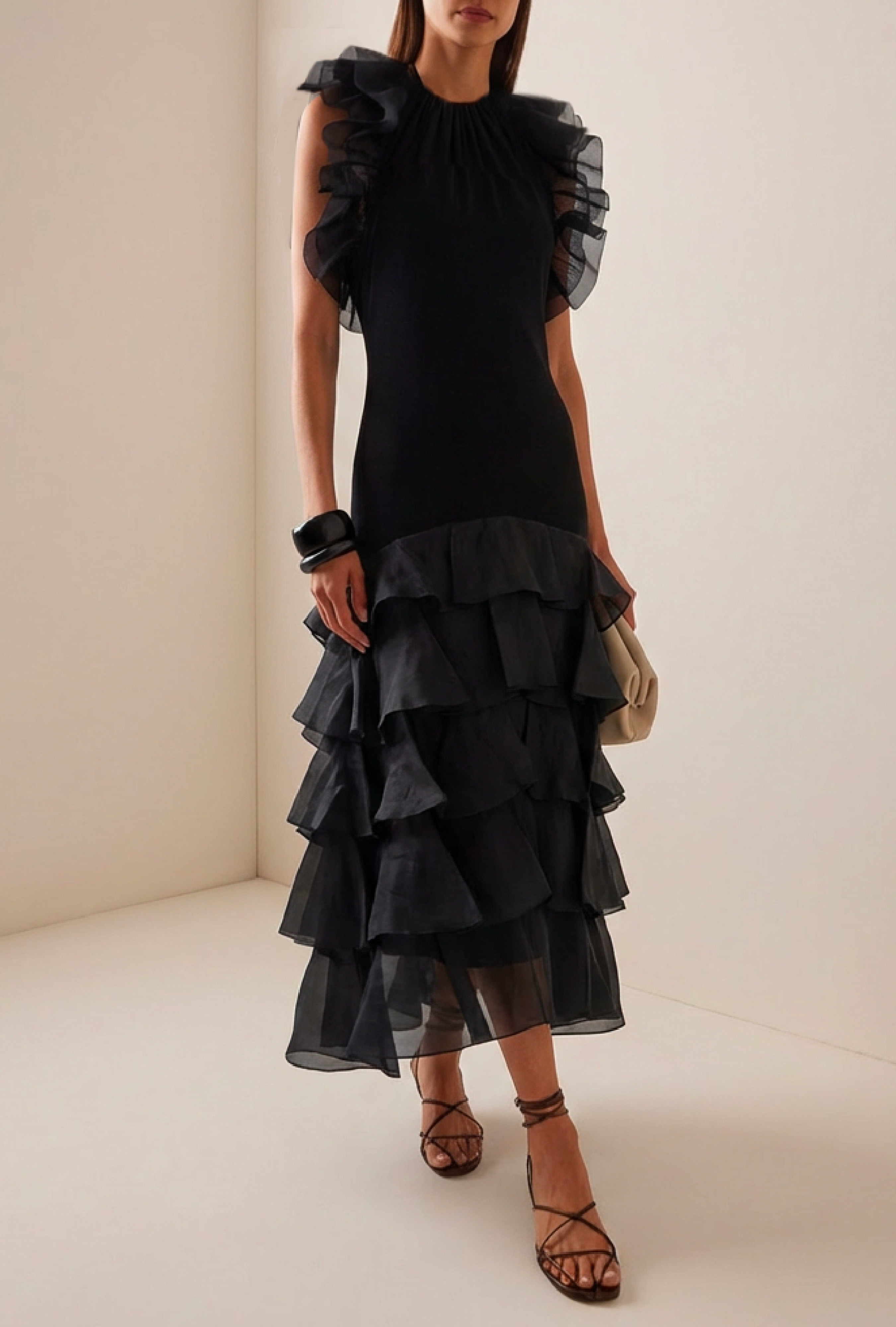 Robe Chanel Volants Noir FW1994 Par Karl Lagerfeld