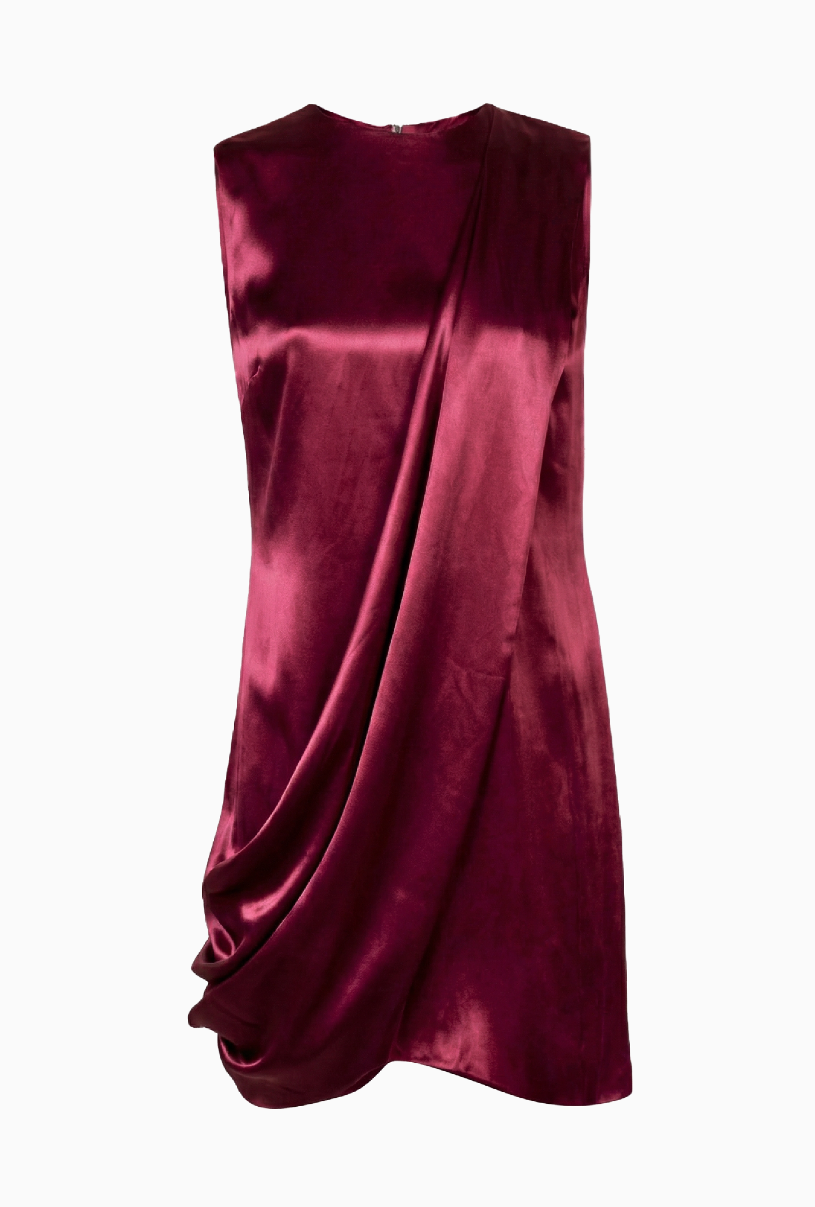 Robe Prada Drapé Satin Bourgogne  Fall 2009