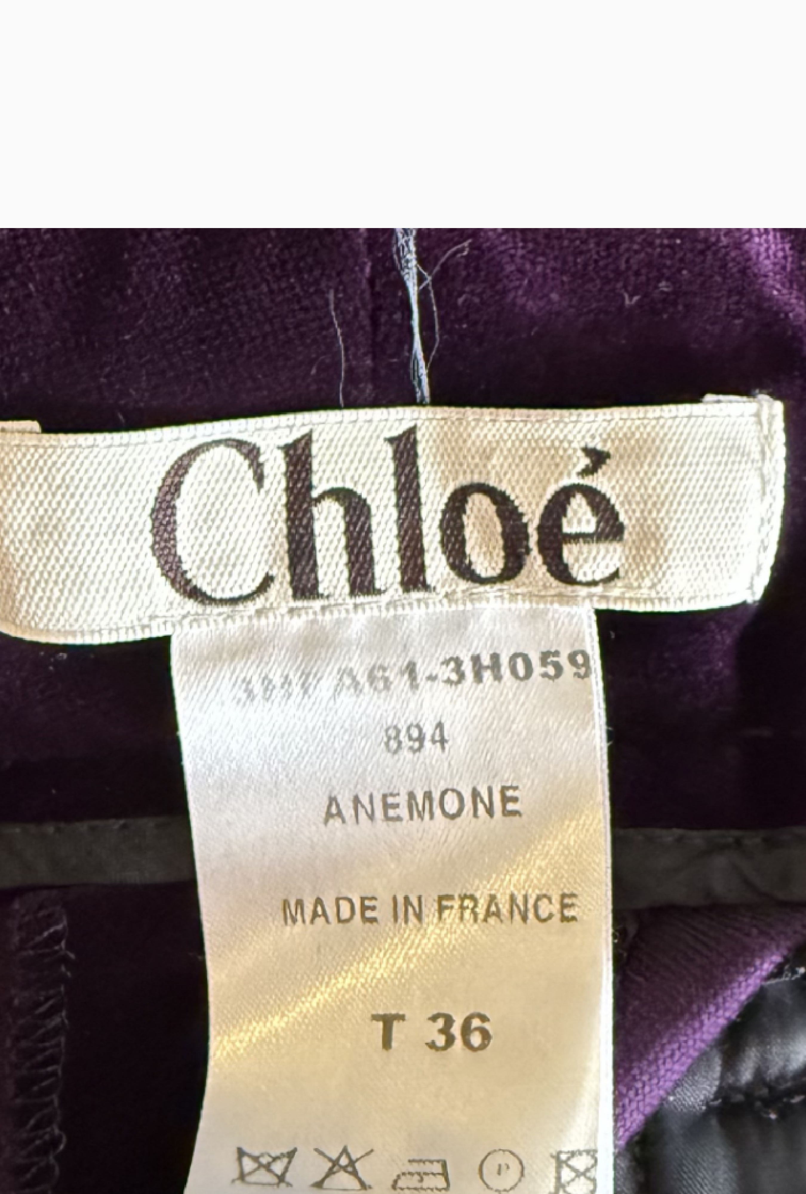 Chloé Trousers Prune Velvet FW2003 by Phoebe Philo