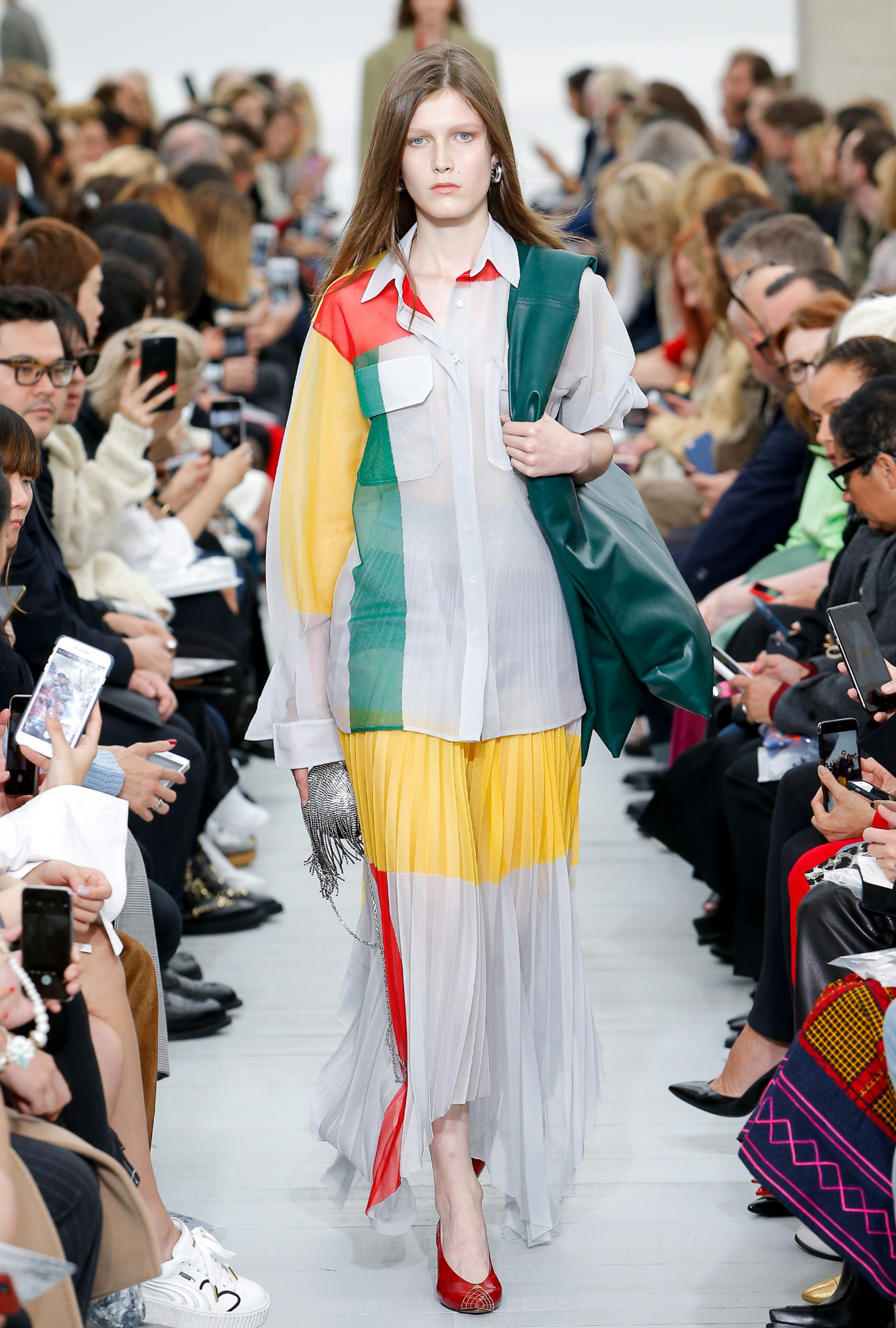 Jupe Céline,  Plissée Graphique SS2018 Par Phoebe Philo