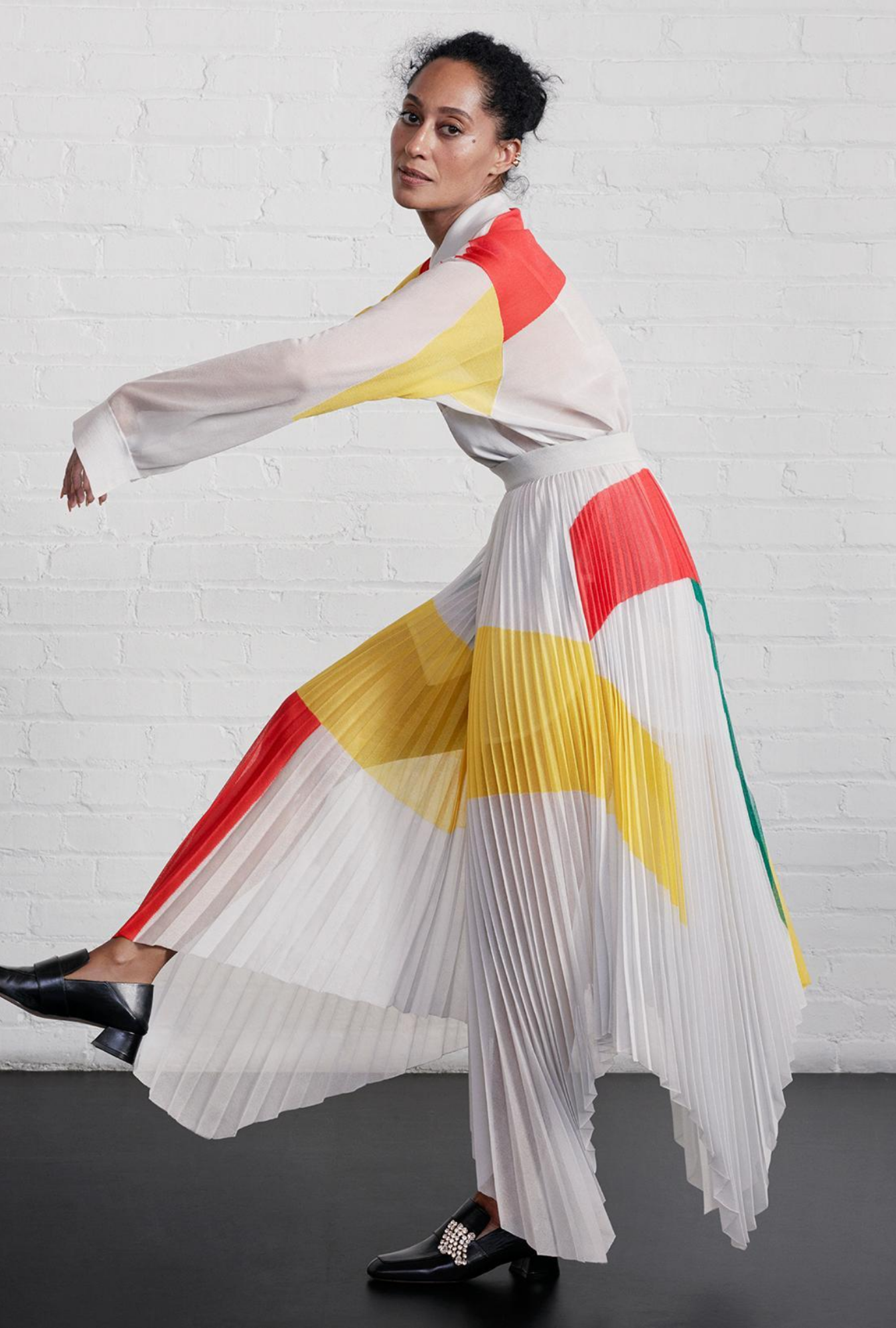 Jupe Céline,  Plissée Graphique SS2018 Par Phoebe Philo