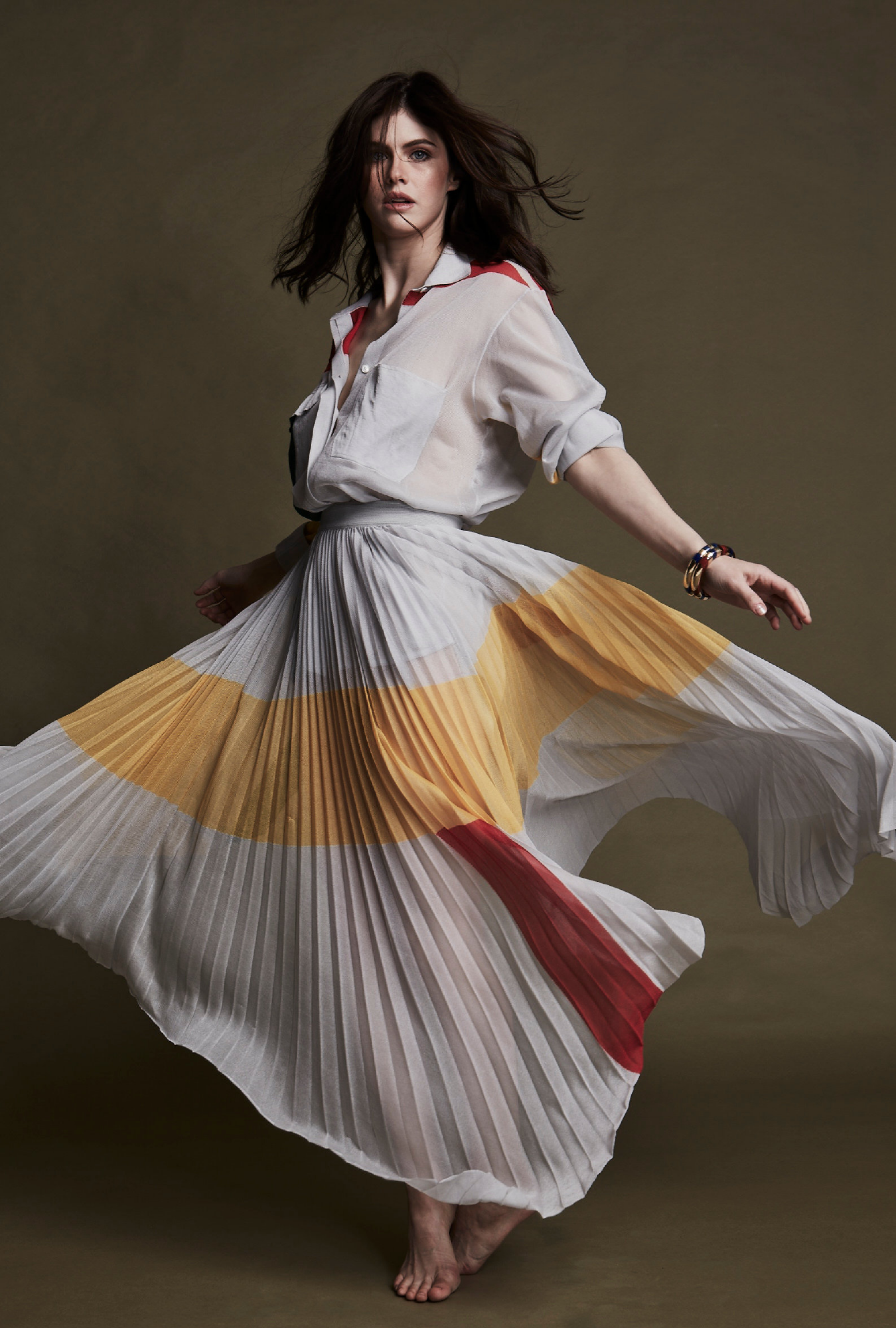 Jupe Céline,  Plissée Graphique SS2018 Par Phoebe Philo