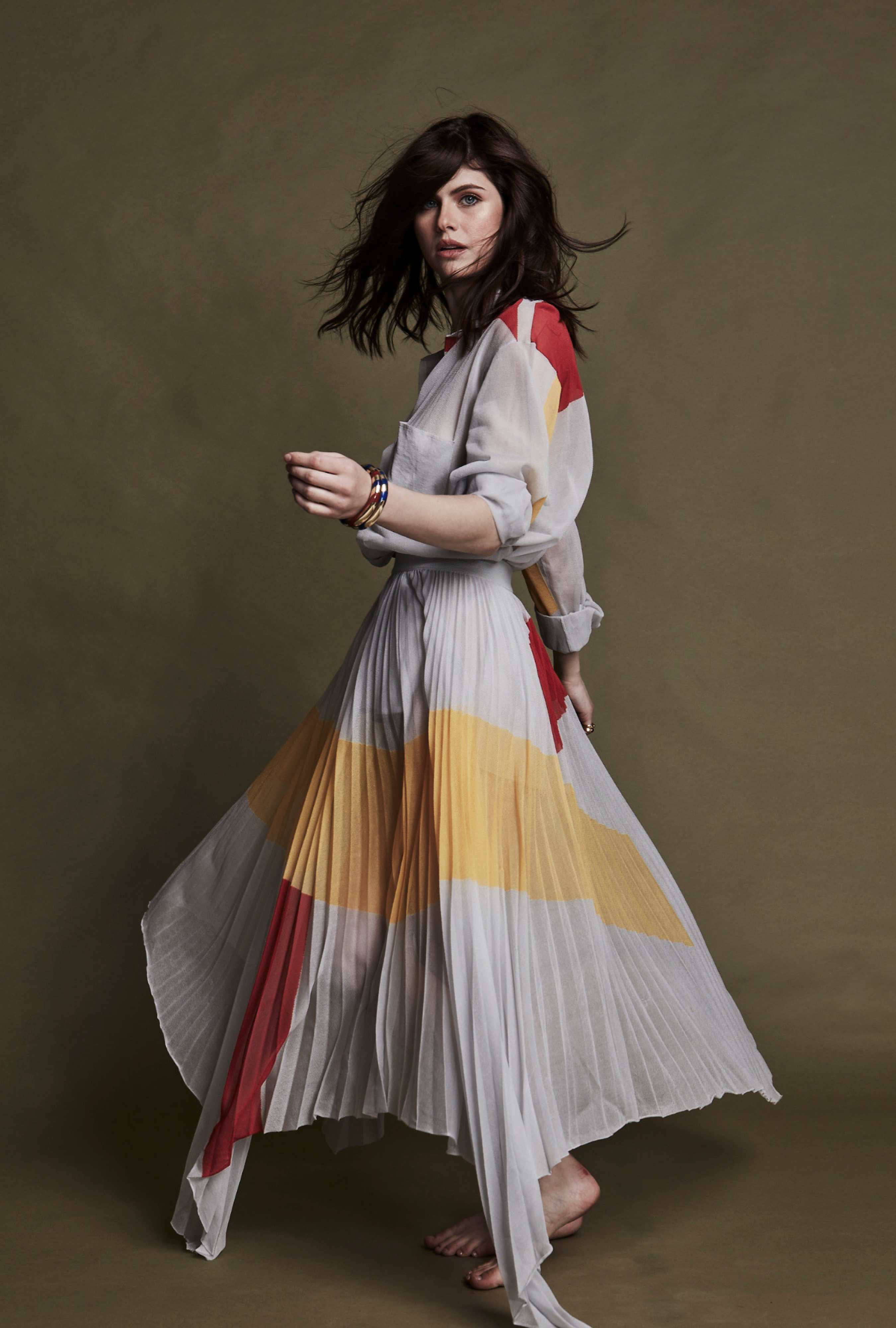 Jupe Céline,  Plissée Graphique SS2018 Par Phoebe Philo