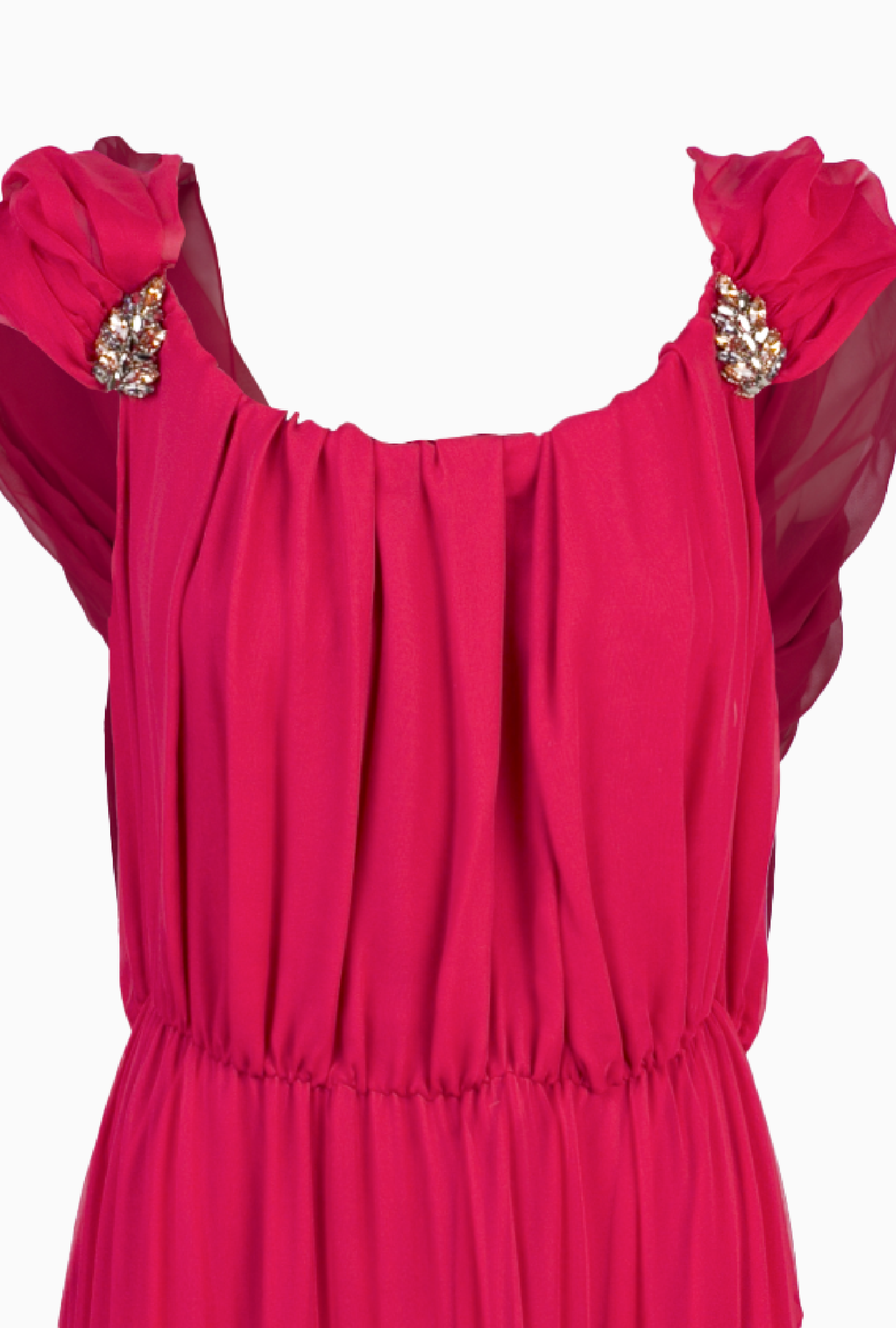 Robe  Yves Saint Laurent Fushia Mousseline 2012