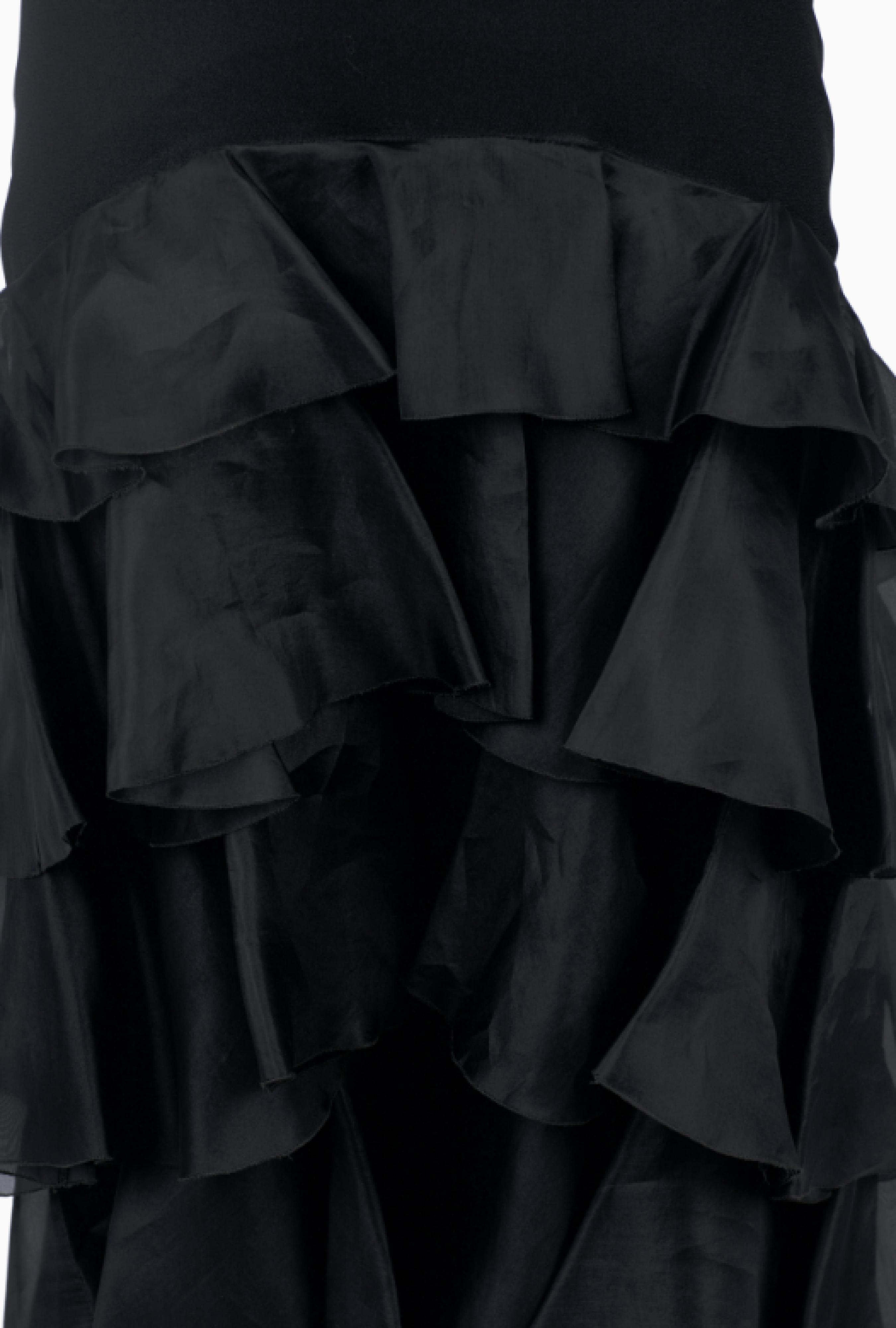 Robe Yves Saint Laurent Black Ruffle FW1986