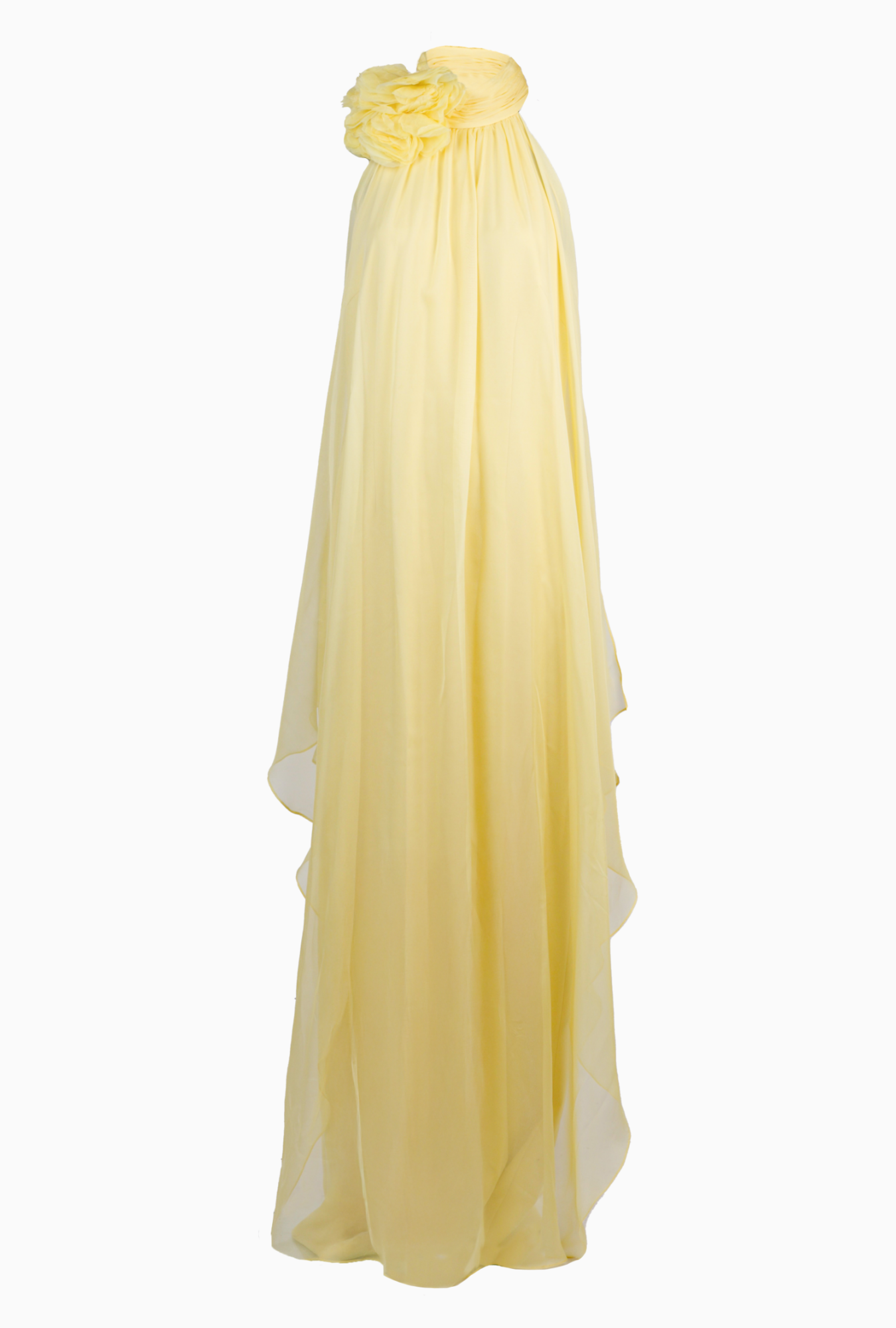 Halston Yellow Chiffon Dress