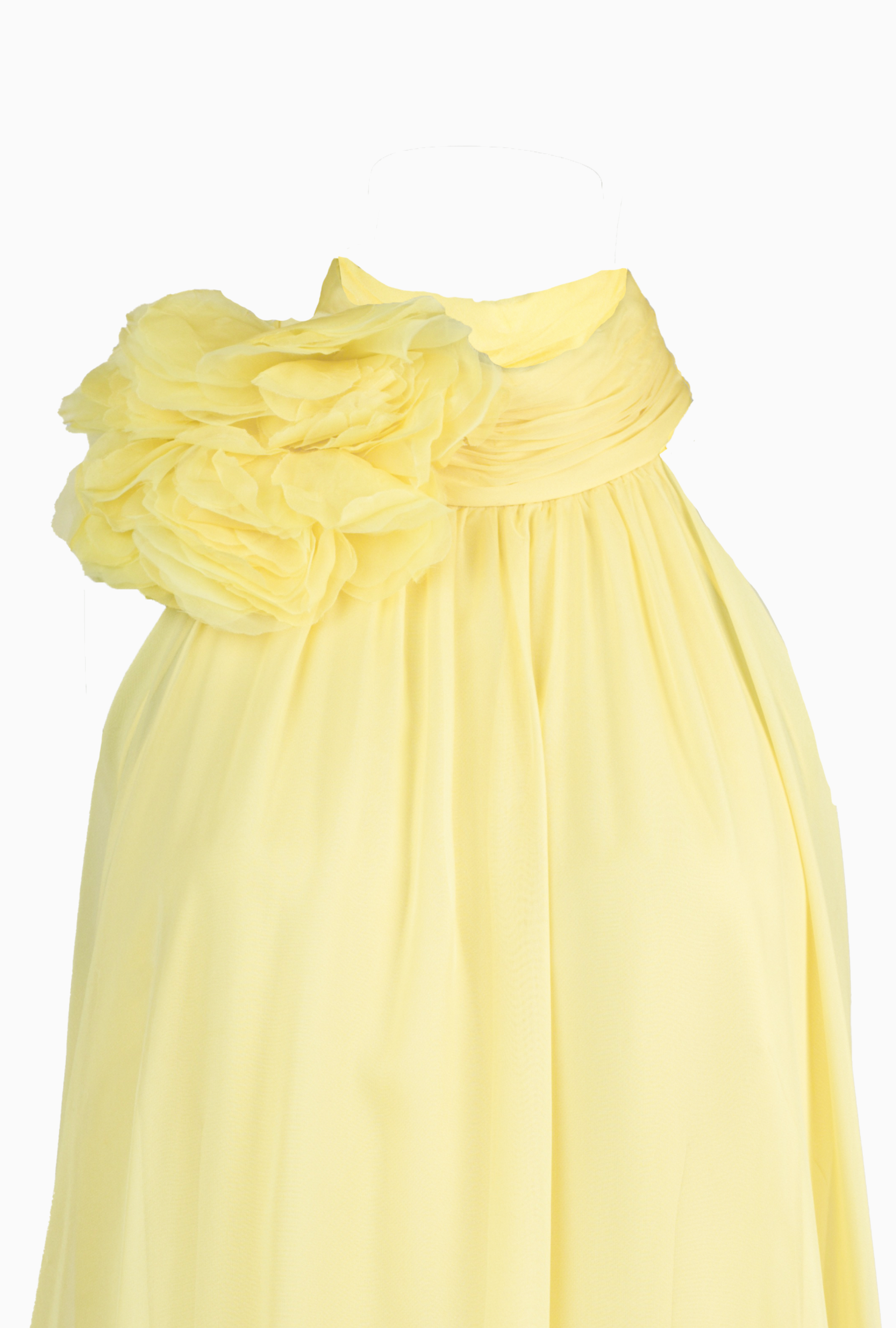 Halston Yellow Chiffon Dress